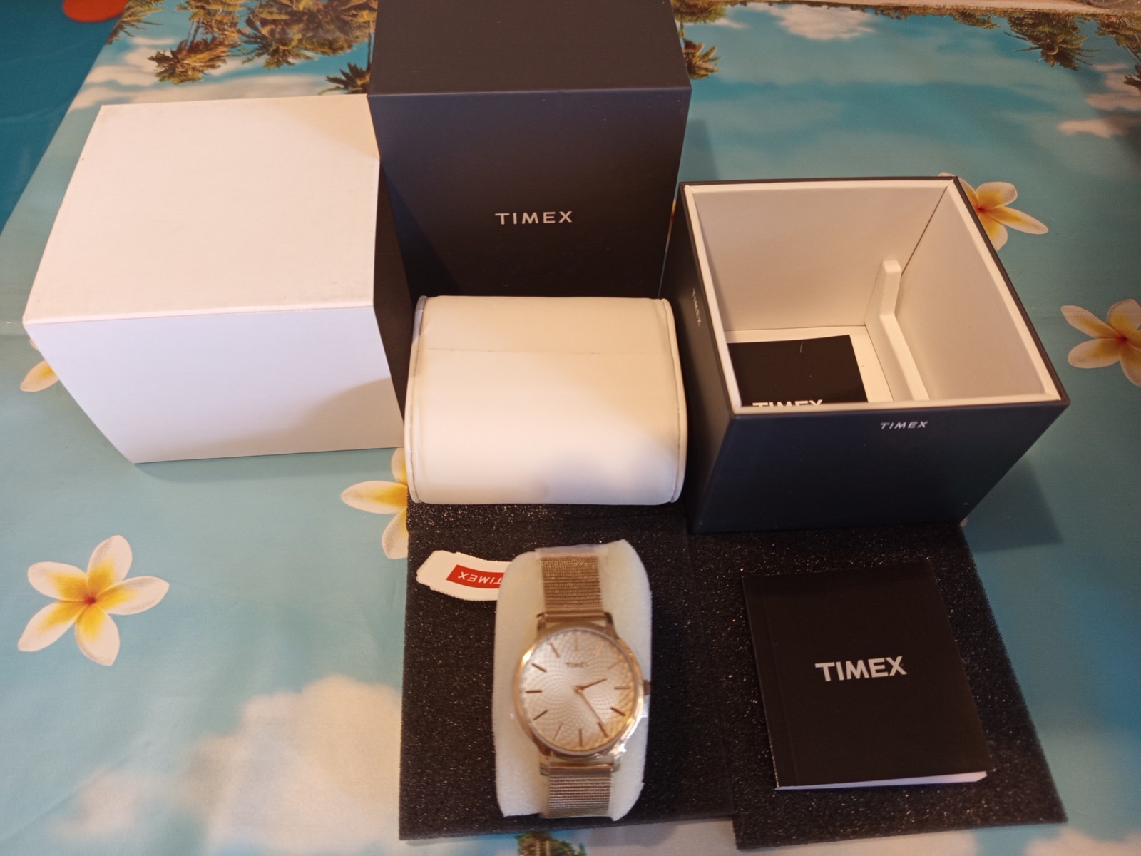 Timex Skyline 34mm Gold Mesh Bracelet Watch TW2R36100D7 NEW Wristwatch