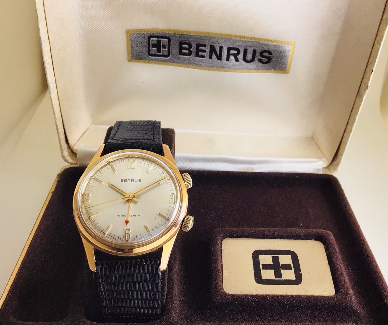 Vintage BENRUS WRIST ALARM Mod. DS10,Ref.3021,Cal.AS 1475, 17J,Ca.1960s,Working.