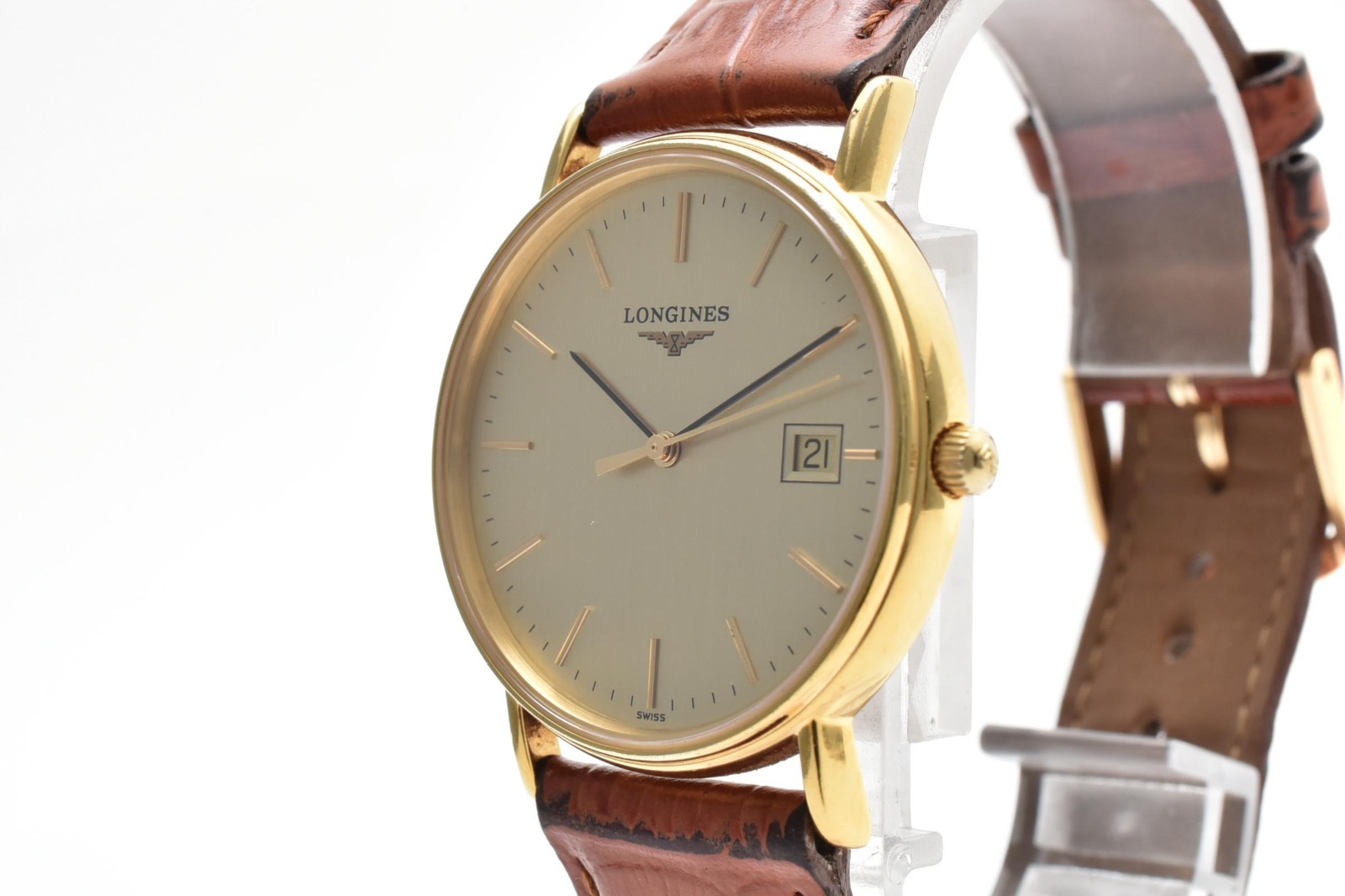 ▶️ LONGINES Grandes Classiques L4.720.2 Quartz Gold Date 33mm Men’s Watch Swiss