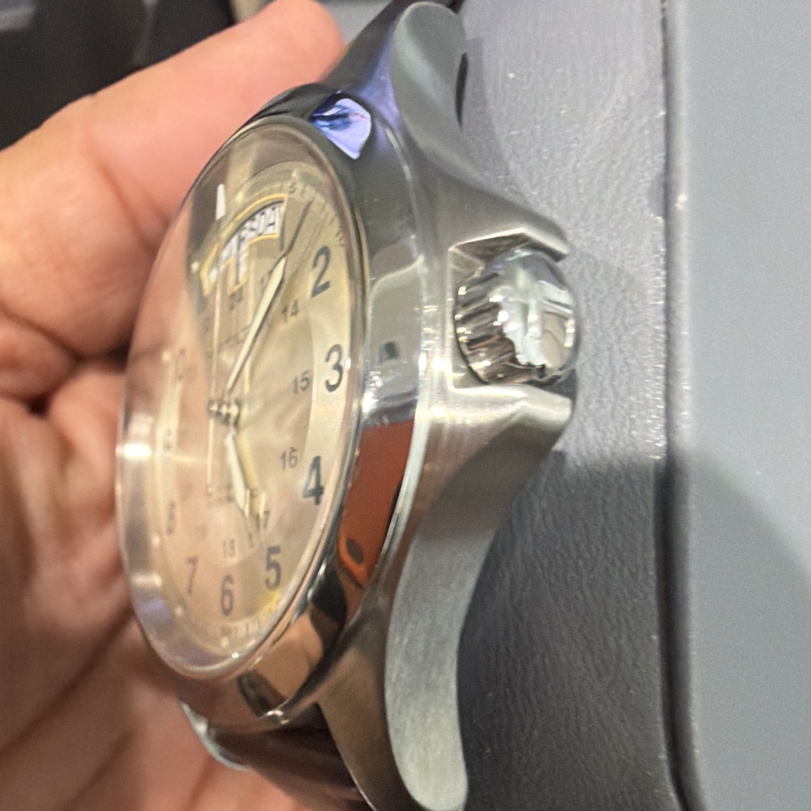 Hamilton Khaki Automatic Day-Date 40mm Silver Dial Brown Leather Strap Box