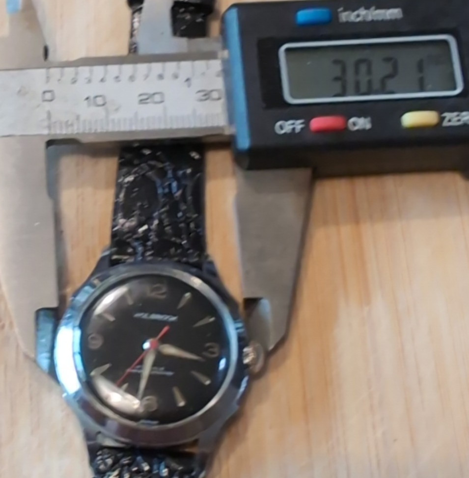 Vtg Wolbrook Wrist Watch Black Dial Made In Germany Red Seconds Pointer