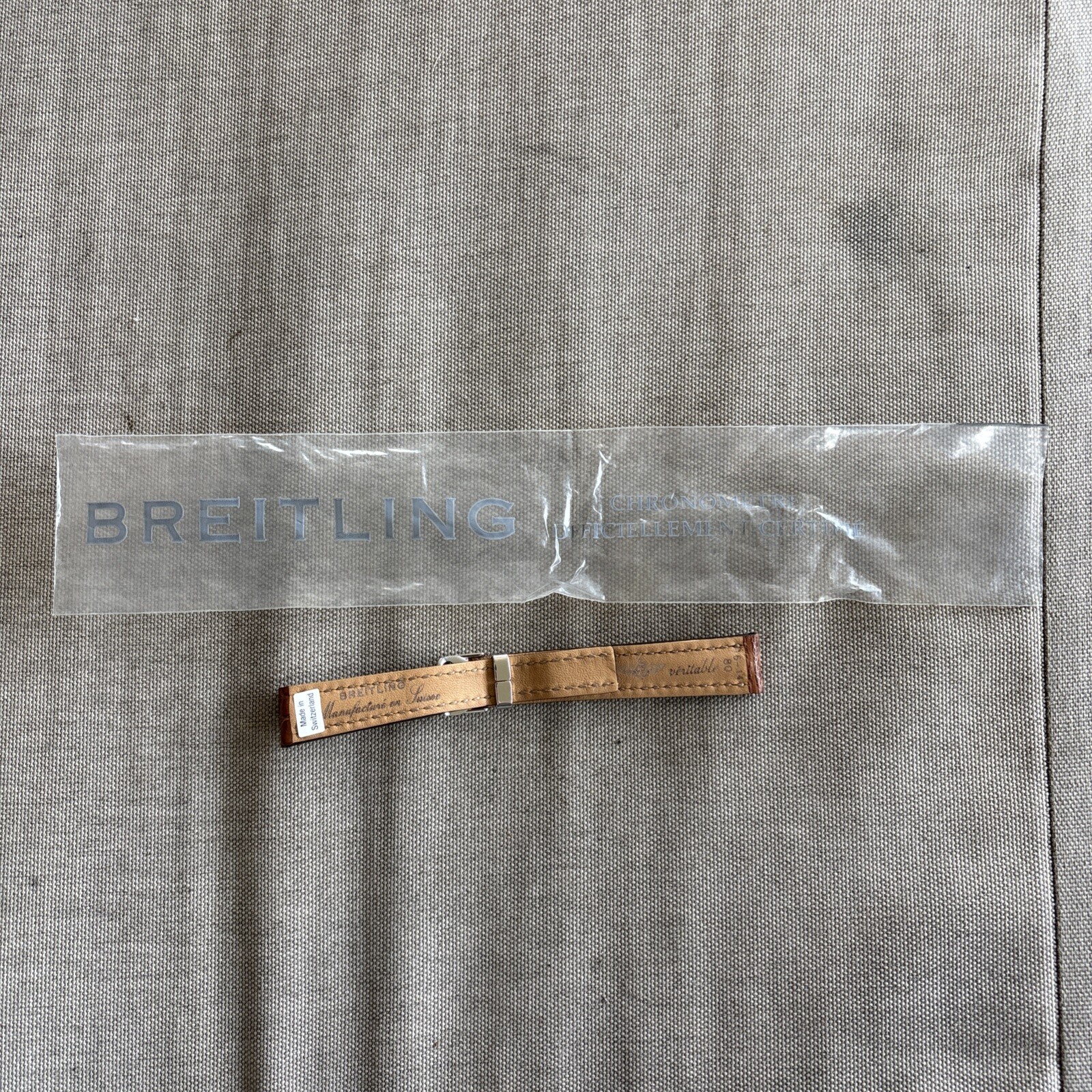 Original New Breitling 16-14 80 Leather Bracelet Band for Folding Clasp 226