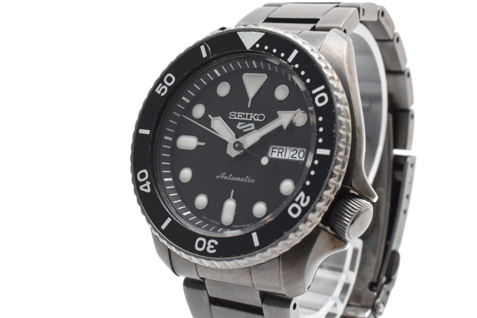 [Exc+5 ] w/BOX SEIKO 5 Sports 4R36-07G0 Automatic BLACK Mens Watch JAPAN