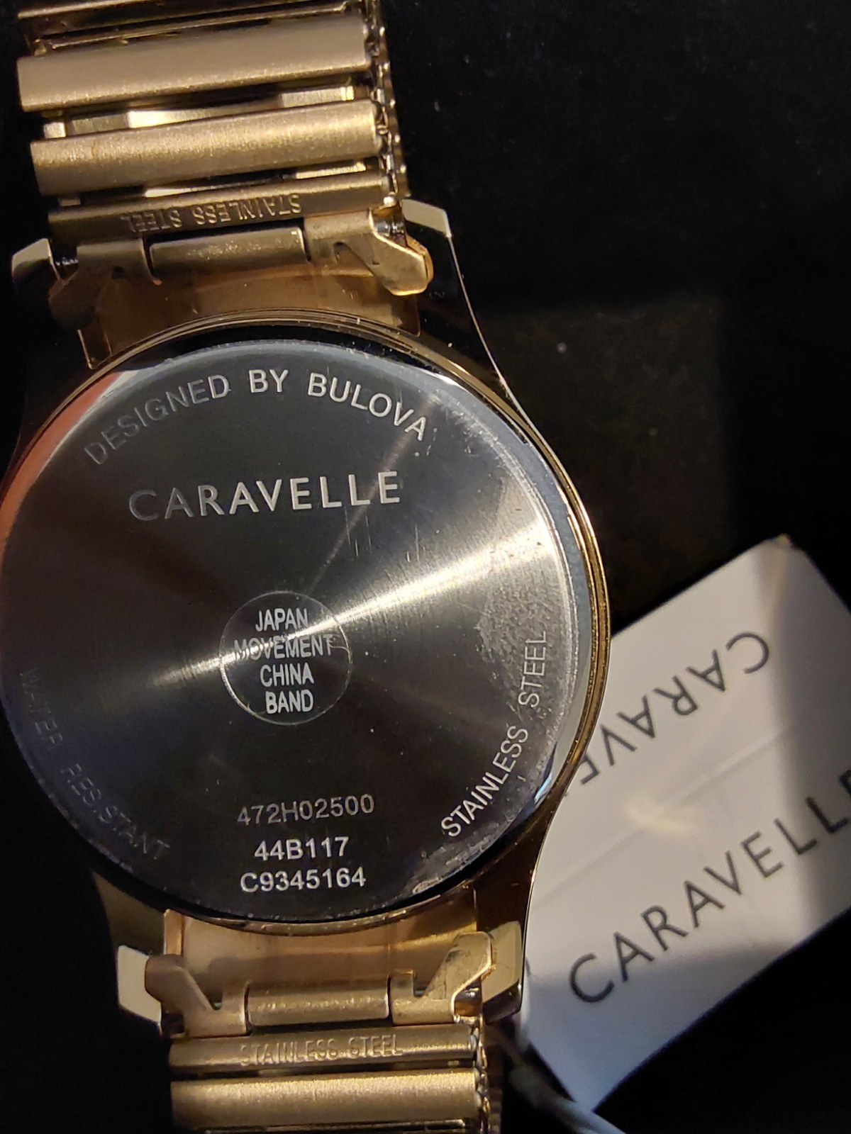 Caravelle Mens Quartz Date White Dial Gold Bracelet w/ Box