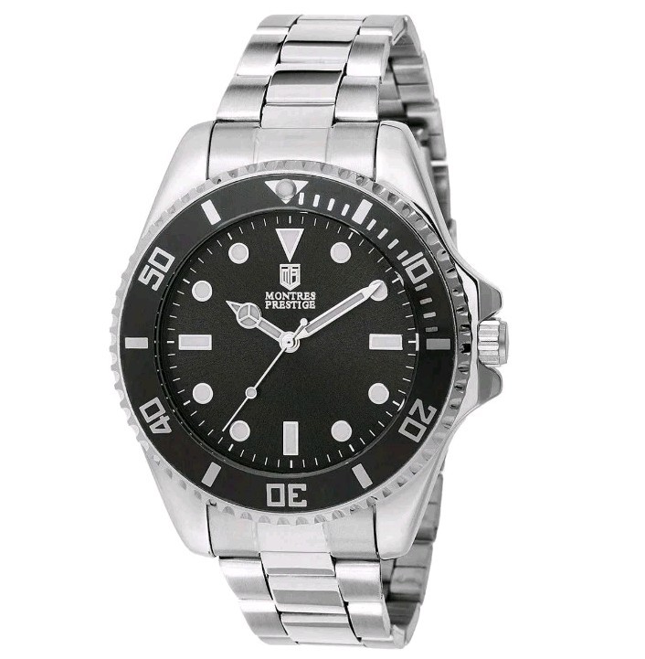Montres Prestige X Invicta Men’s 42mm Black Dial Steel Band Diver Watch MPW-0080