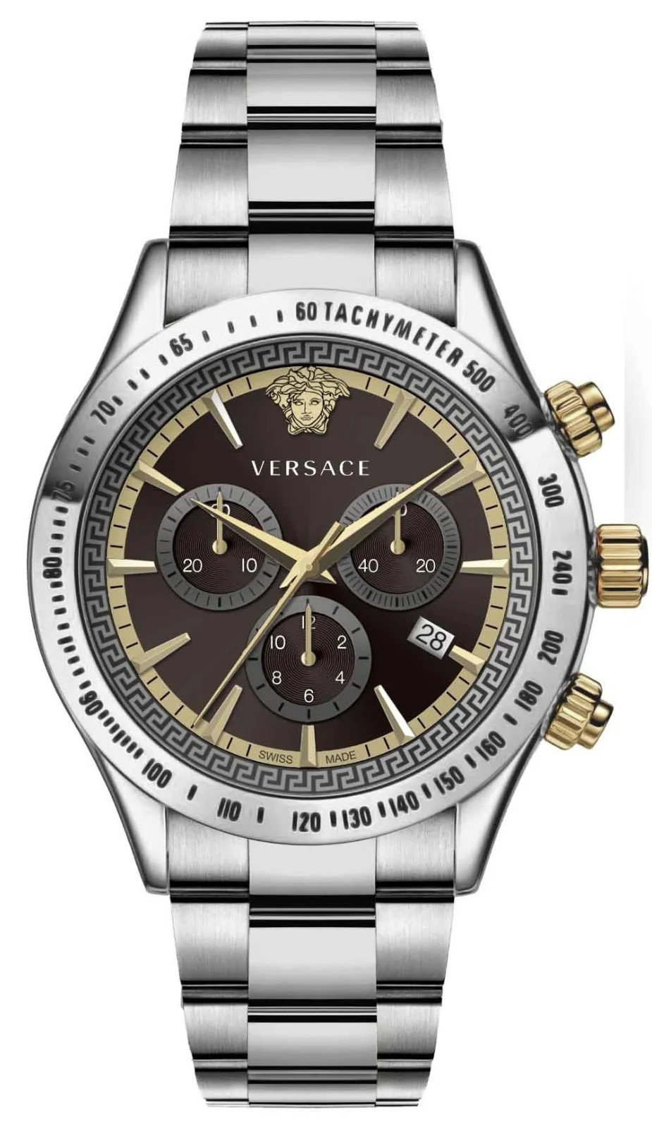 Versace Chrono Classic VEV700419 Men’s Swiss Quartz Brown Dial Sapphire Watch 44