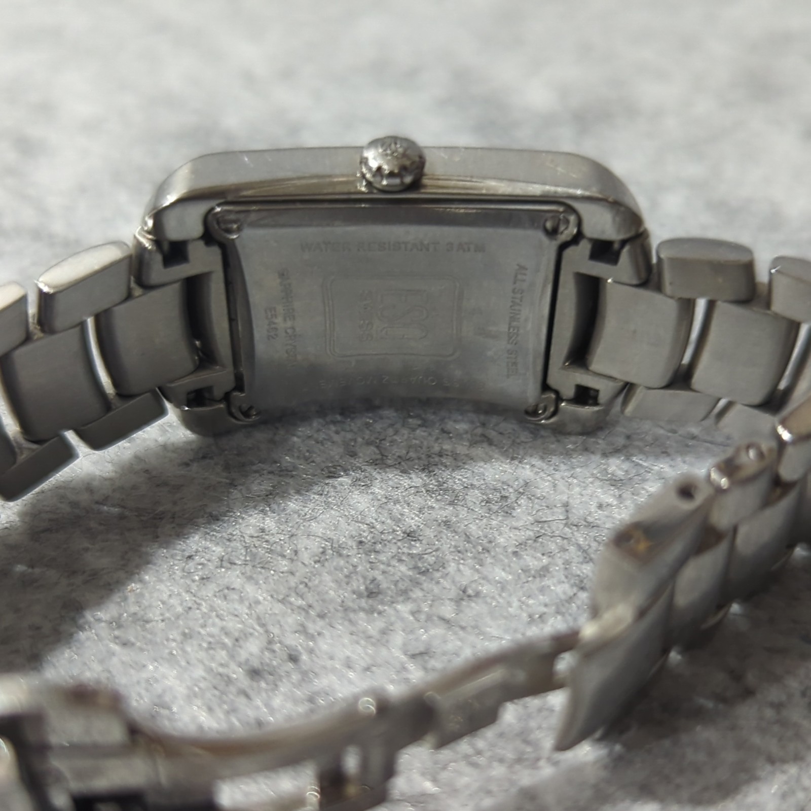 ESQ Movado Verona Women’s Square Watch Black Dial Stainless Steel E5462