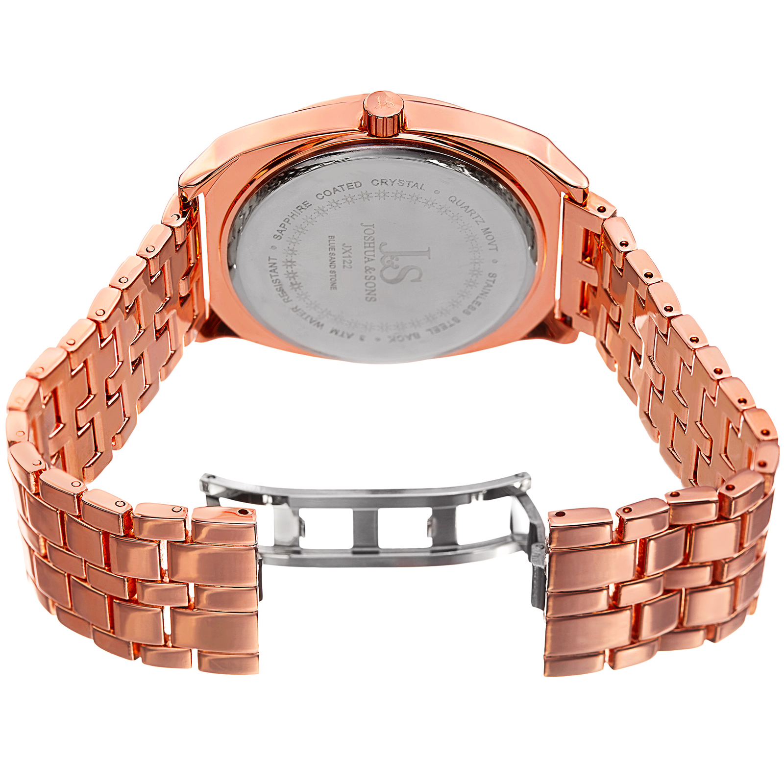 Men’s Joshua & Sons JX122RG Quartz Movement Genuine Stone Dial Bracelet Watch
