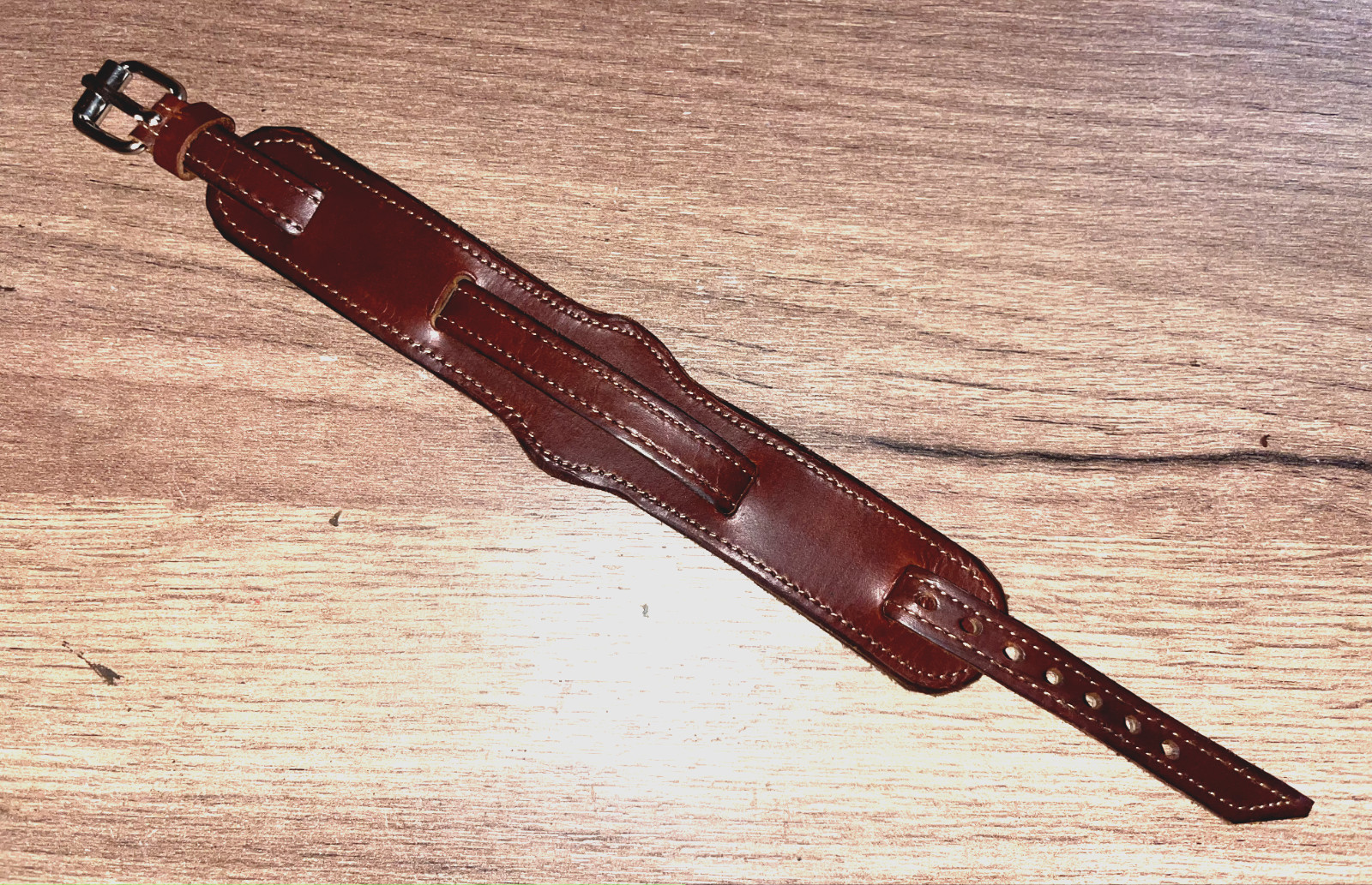 10mm handmade military WW1 WW2 trench watch real oil leather bund strap band