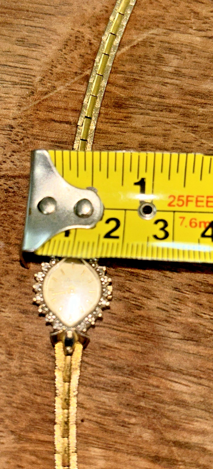 Vintage Deauville Armitron Gold Plated Watch with Genuine Diamond Ruby Untested