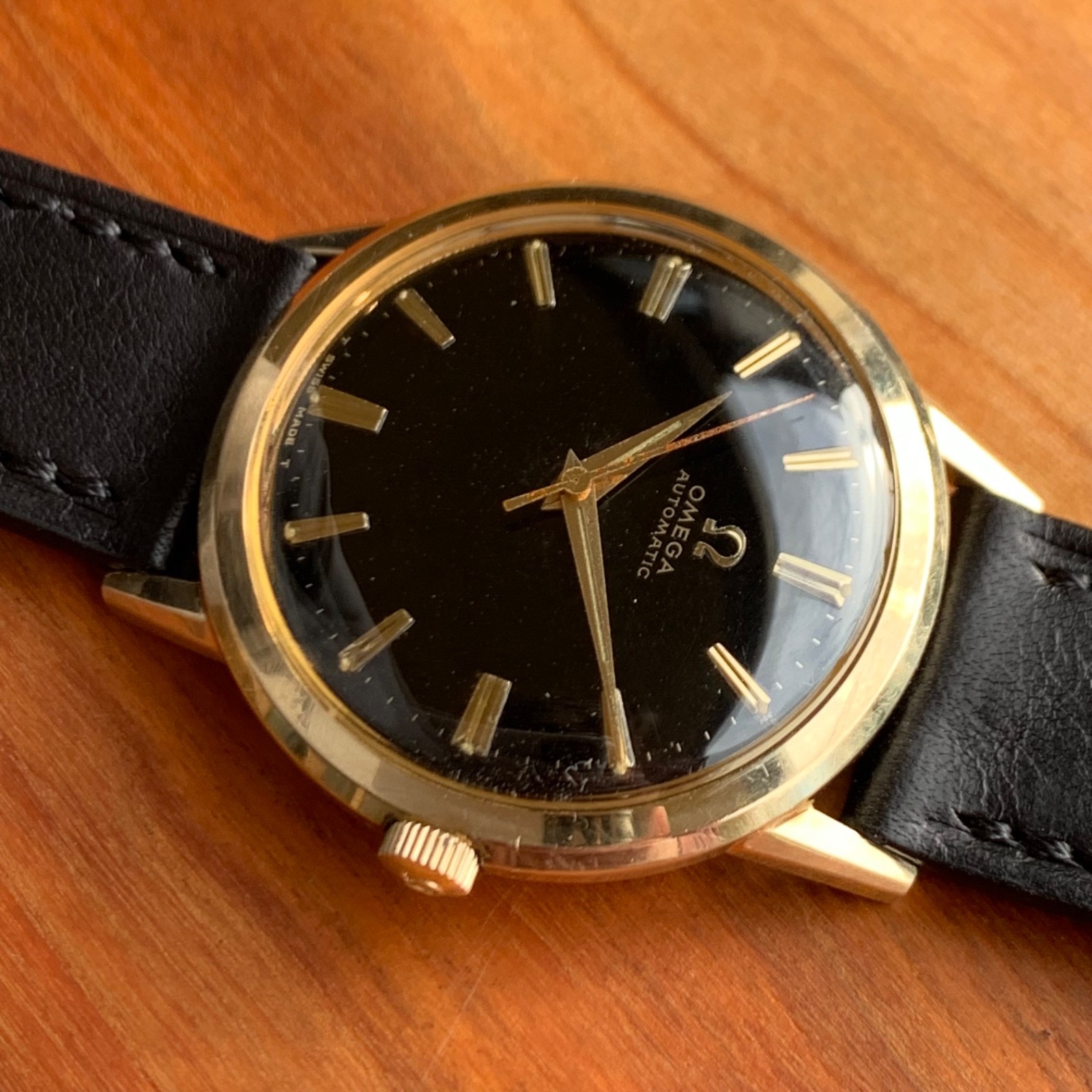 1966 Omega Original Black Dial Ref. LU6304 Automatic Cal. 550 Gold Filled Watch
