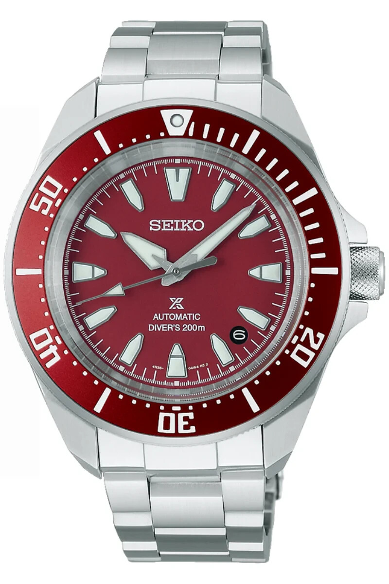 Seiko Prospex Samurai Diver Red Dial Stainless Steel Watch SRPL11