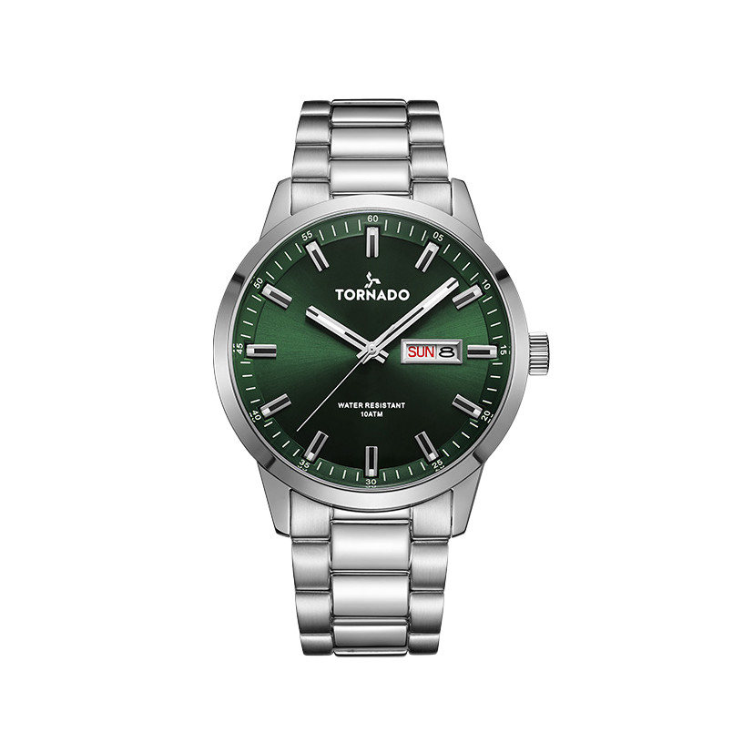 Tornado Spectra Men’s Analog Watch | Green Dial, 43x48mm, 100 m (10 ATM)
