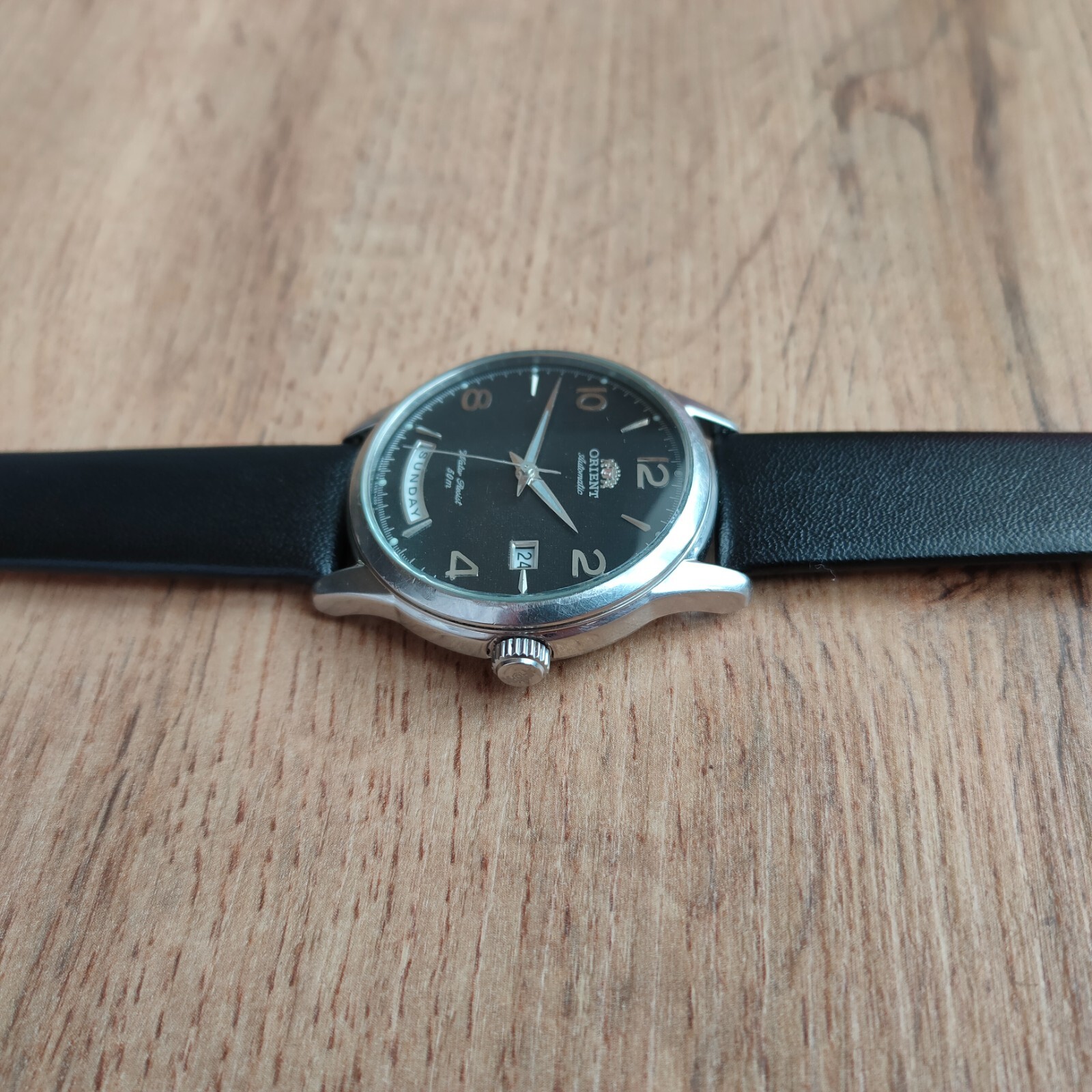 Rare Orient President Titanium watch day date orient Automatic Watch black watch