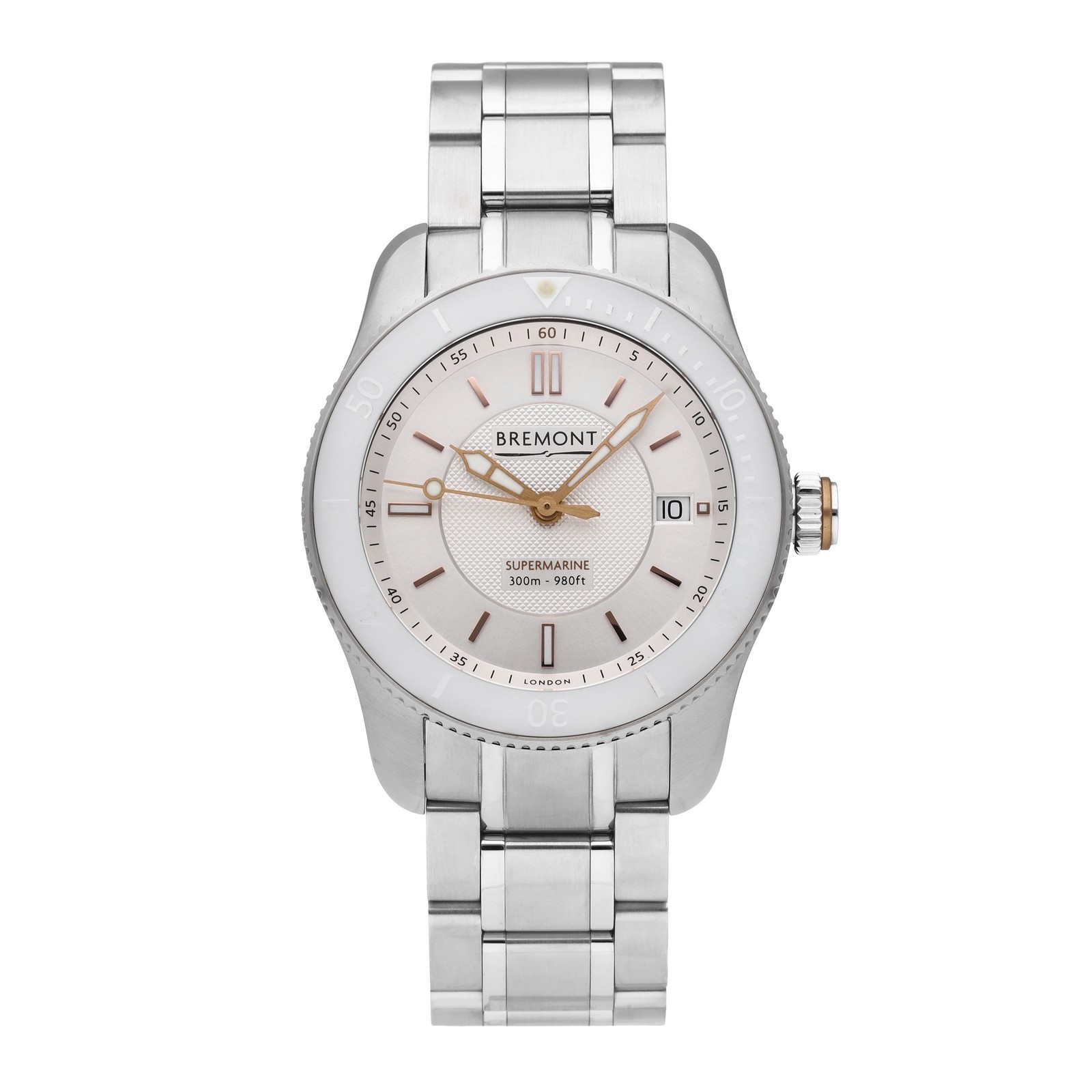 Bremont S300 VIGO 40mm Stainless Steel White Dial Auto Watch With Leather Strap
