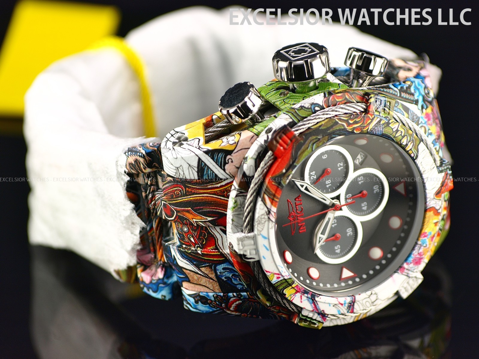 New Invicta 53mm BOLT ZEUS Chronograph Hydroplated Steel Black Dial SS Watch