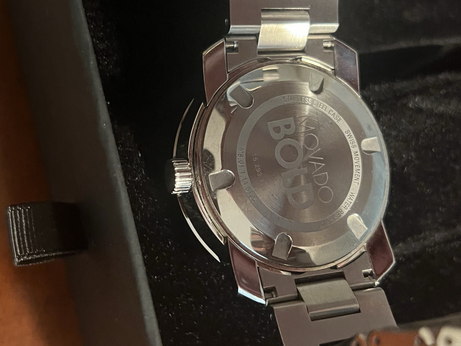 Movado Bold Swiss Quartz 36mm Silver Dial Stainless Steel Bracelet w/ Box