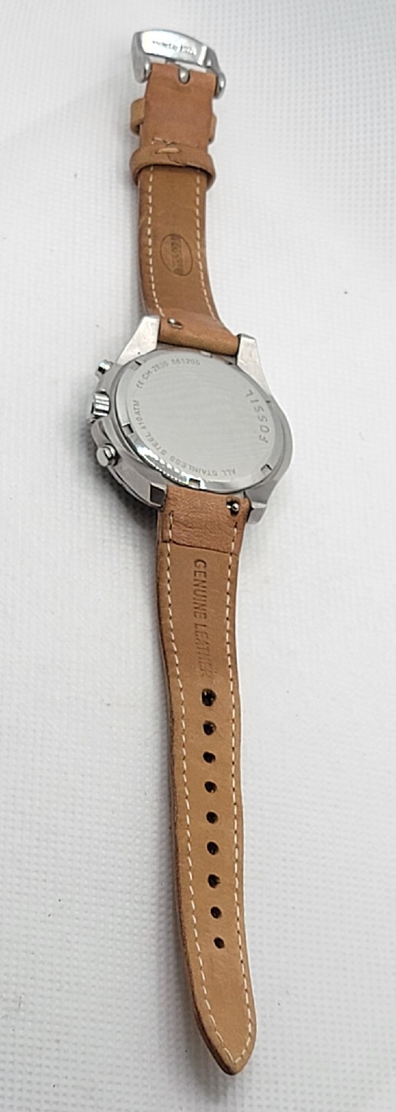 Ladies Fossil Flight Chronograph Brown Leather Strap Analog Watch CH-2830 I3