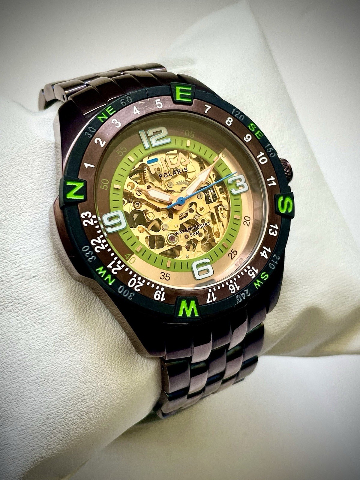 Fila Polaris Automatic Skeleton Men’s Watch – Rotate Bzl- Exihibition – Running!