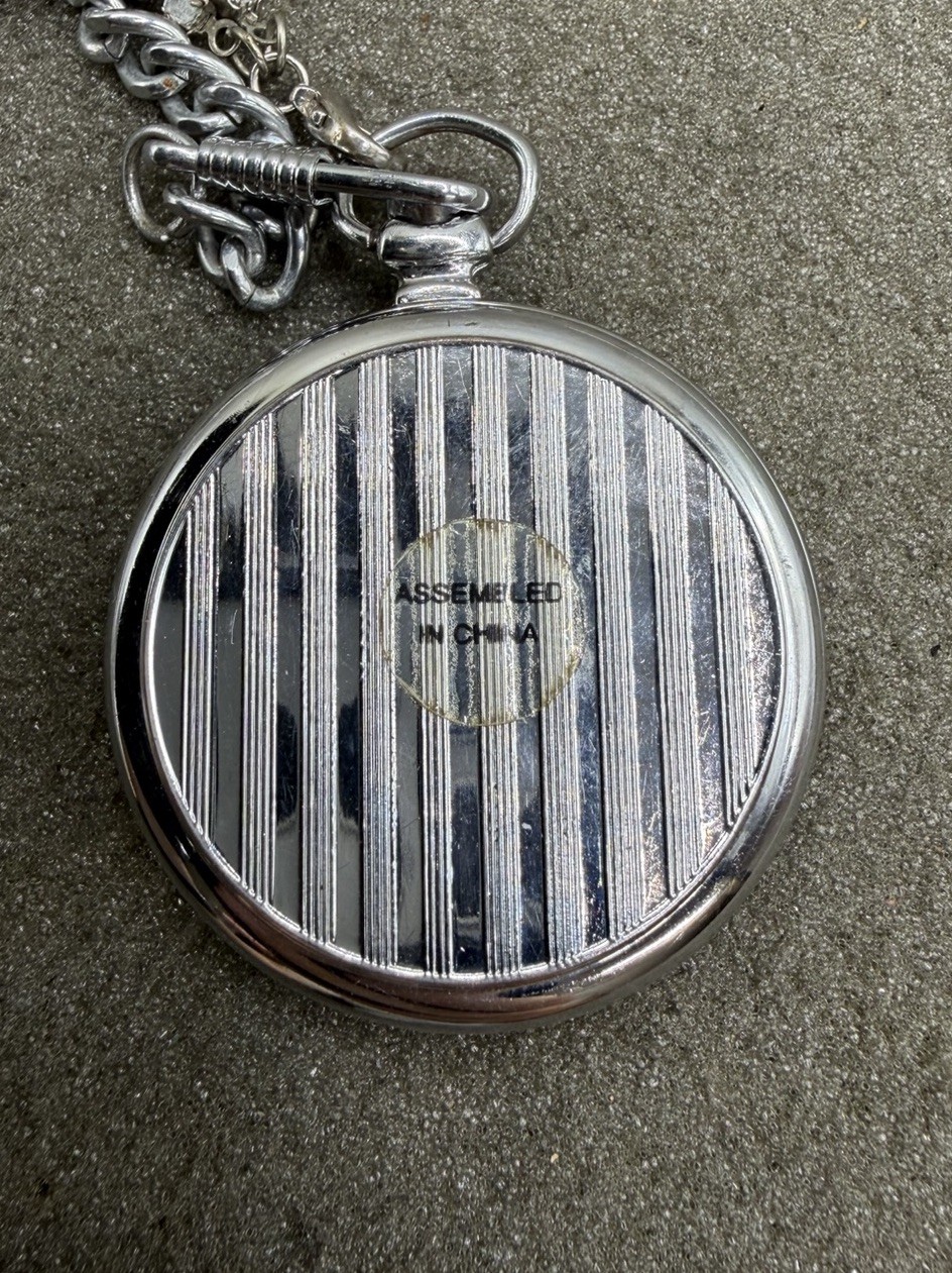 Vintage SCRIPT Quartz Open Face Pocket Watch