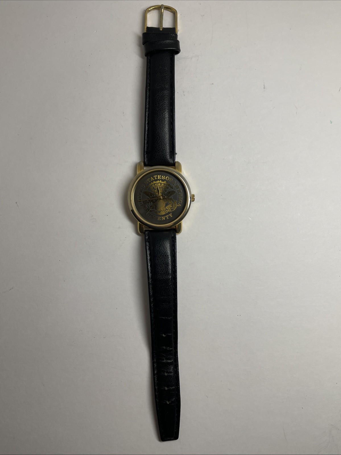 Mens Watch United States American $20 Coin Quartz Japanese Movement GP 33mm