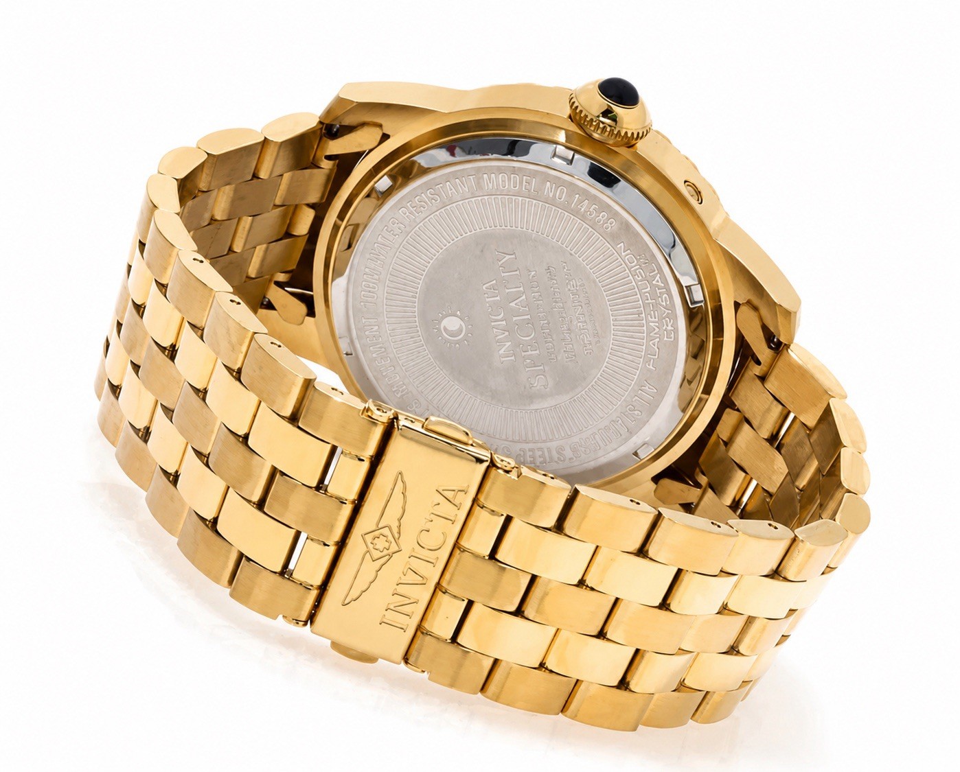 Invicta Specialty Men’s Quartz Day/Date Roman Dial 45mm Gold SS 100m