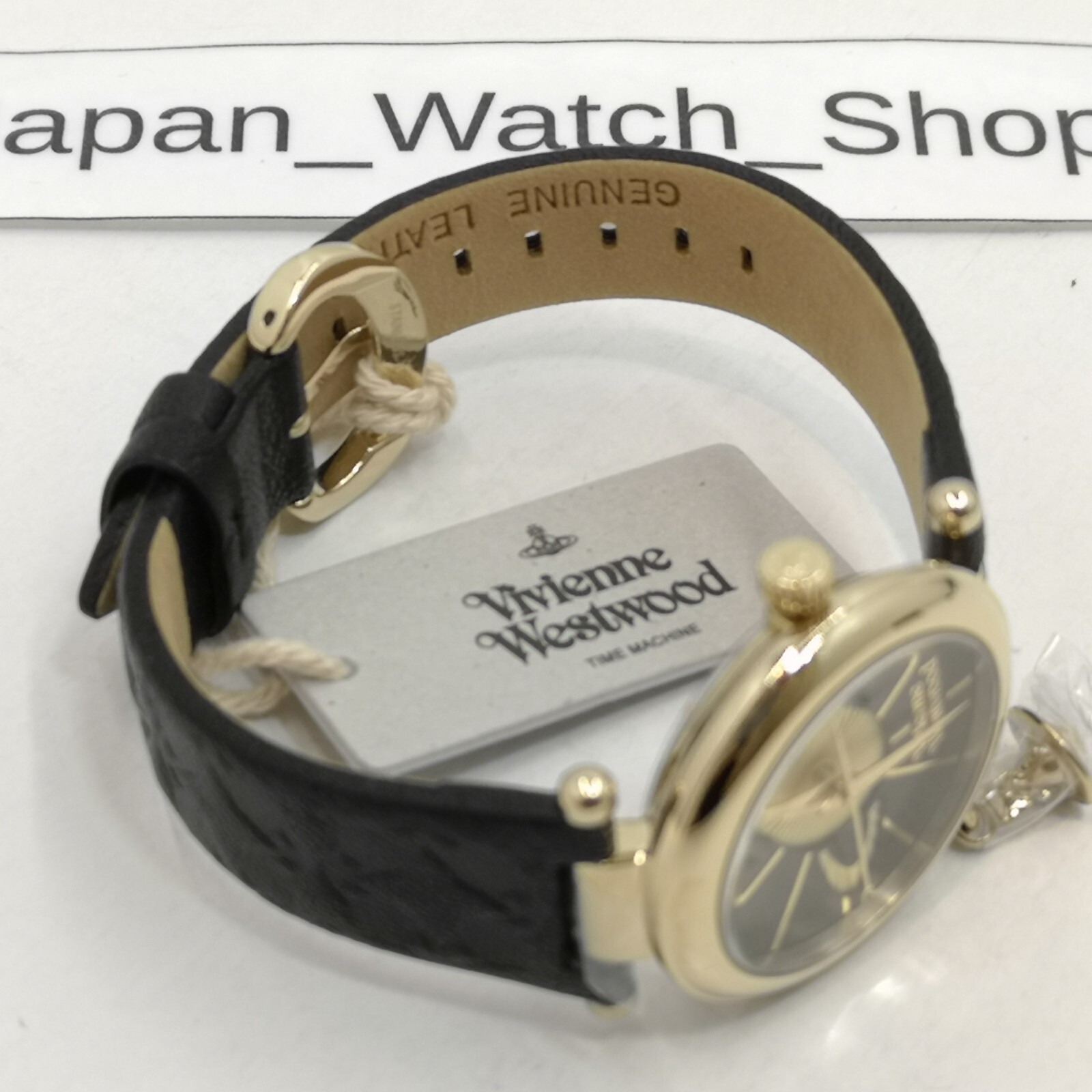 Vivienne Westwood VV006BKGD Black Leather Quartz Women’s Watch New in Box