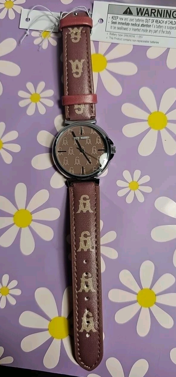 Steve Madden Women’s Dual Colored Dark Brown and Light Brown Watch NWB