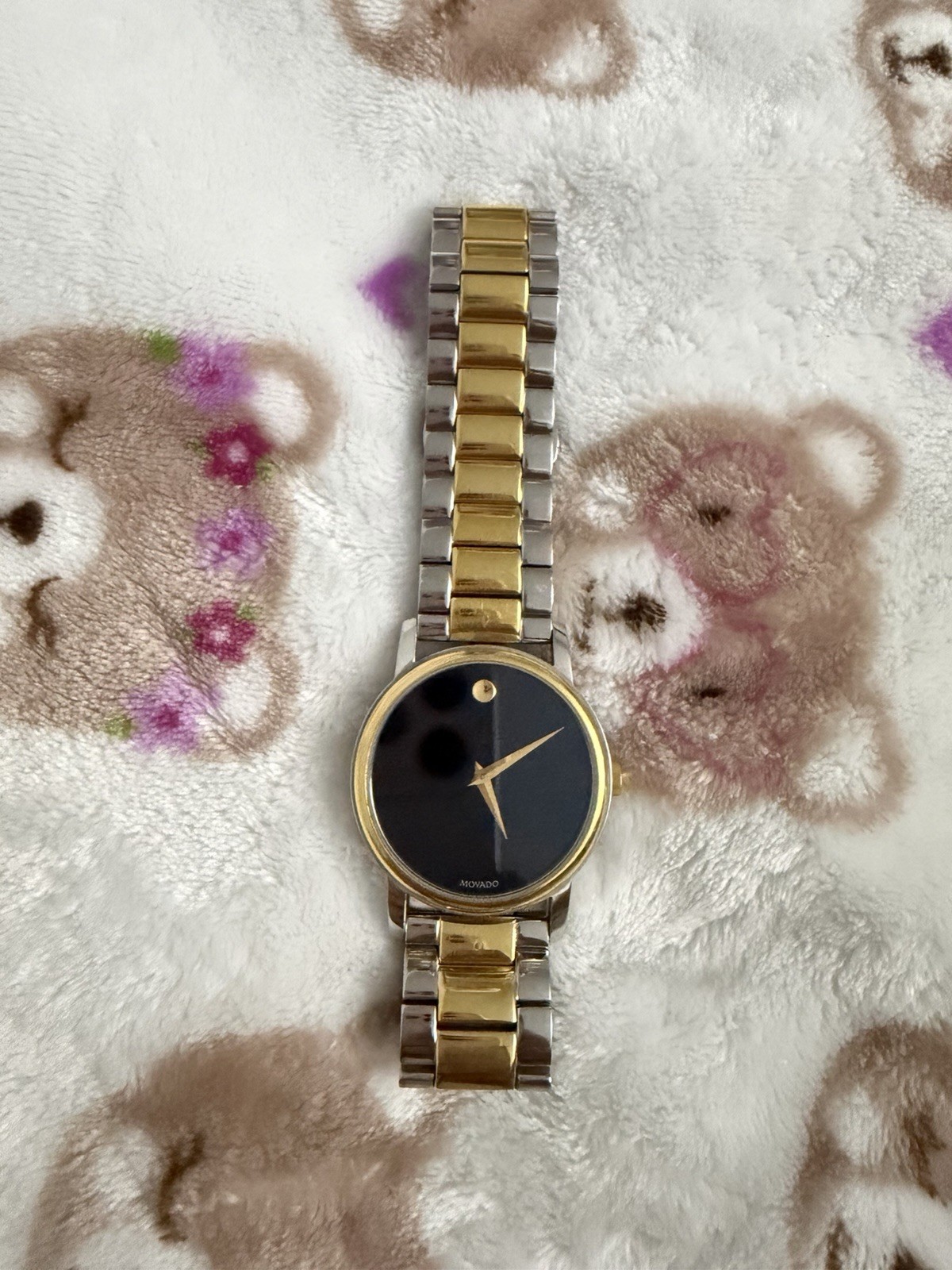 Movado Museum Swiss Made Quartz Two-Tone Bracelet Black Dial 28mm Watch