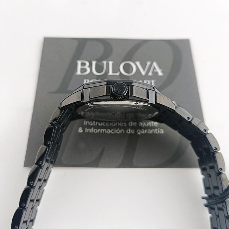 Bulova Black 98C134 Quartz & Octava Crystal Men’s Chronograph Watch 41.5mm