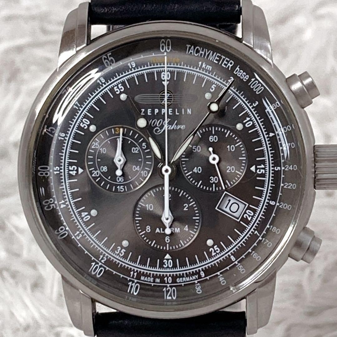 Zeppelin 7680-2 100 Years Men’s Quartz Chronograph Watch Black Dial 40mm