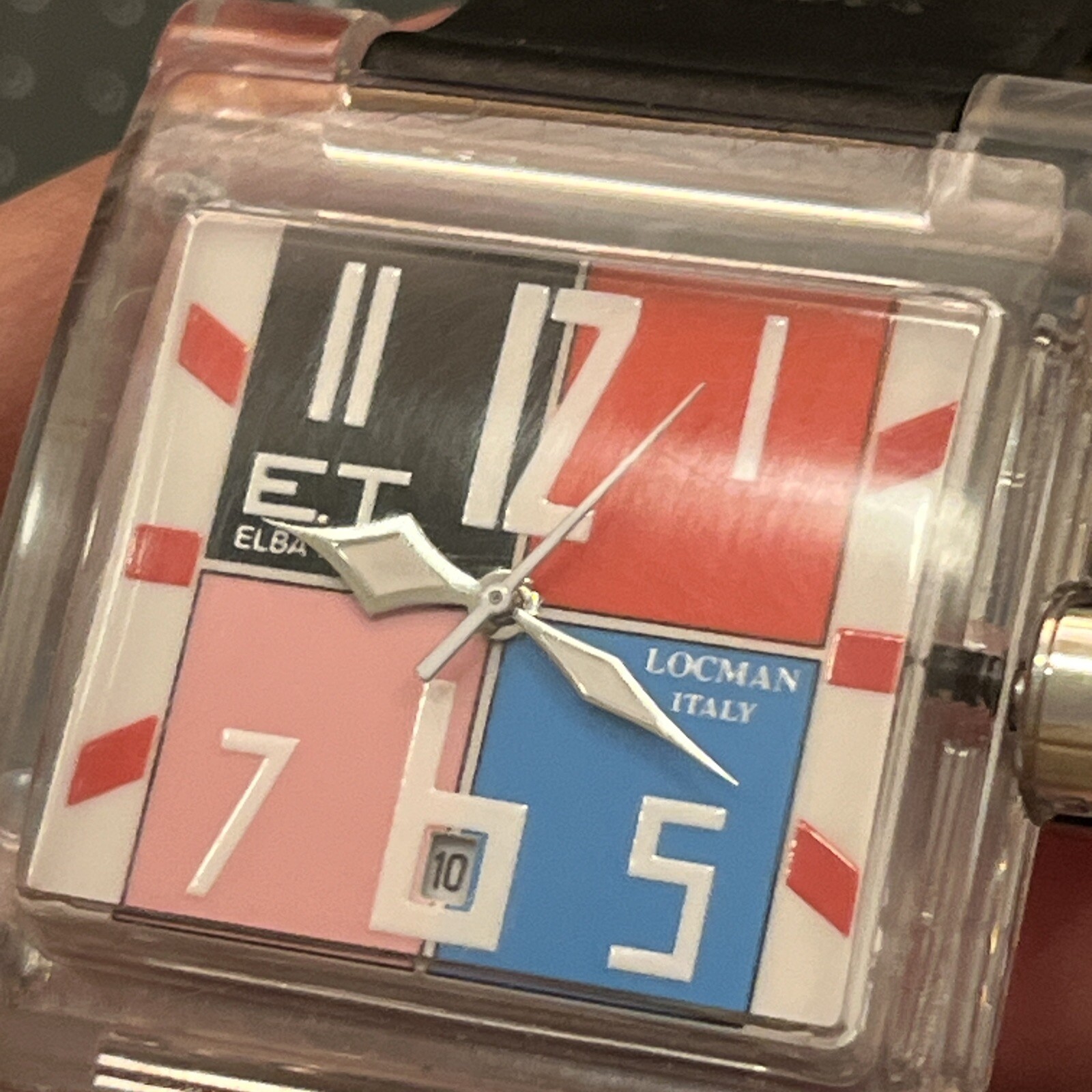 ELBA TEAM ET380 LOCMAN WATCH in Black/White/Red/Blue/Pink Black Band NEW battery
