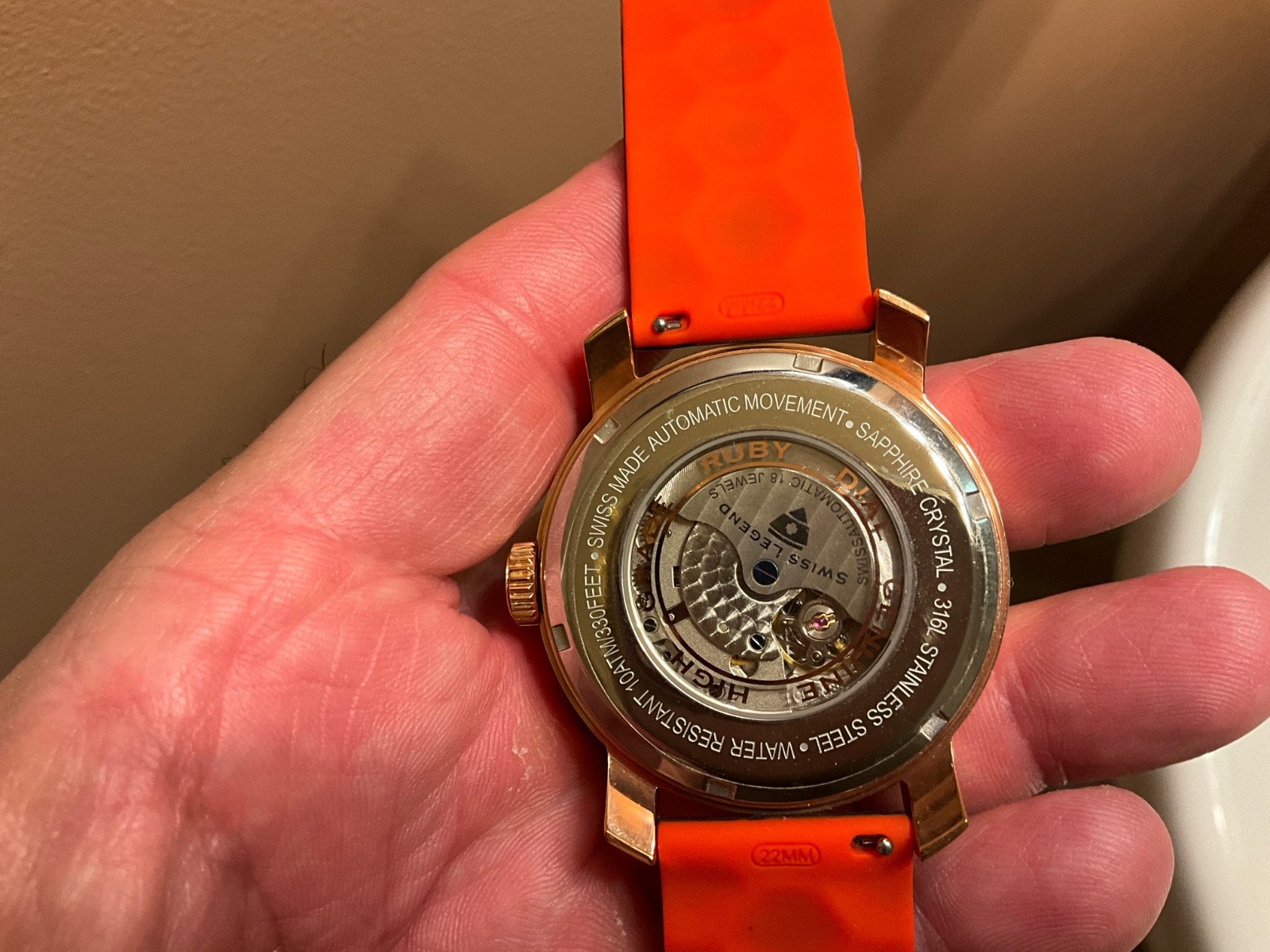 SWISS LEGEND SWI SWISS MADE RED RUBY DIAL 18 JEWEL SAPPHIRE CRYSTAL EXCELLENT!!!