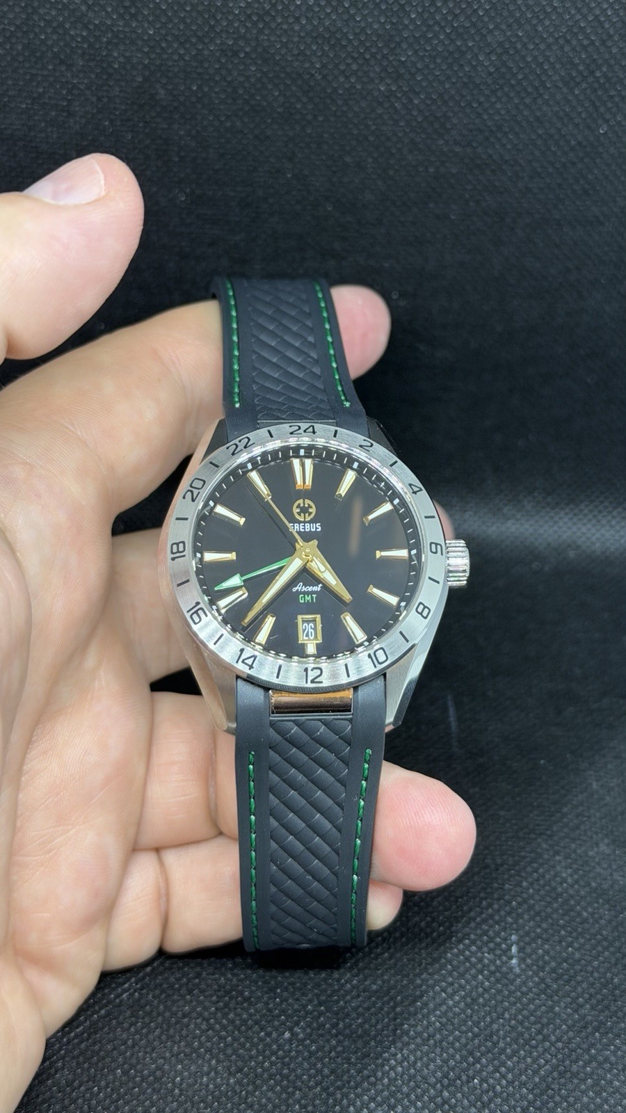 EREBUS Ascent GMT 40mm Automatic Black Gilt
