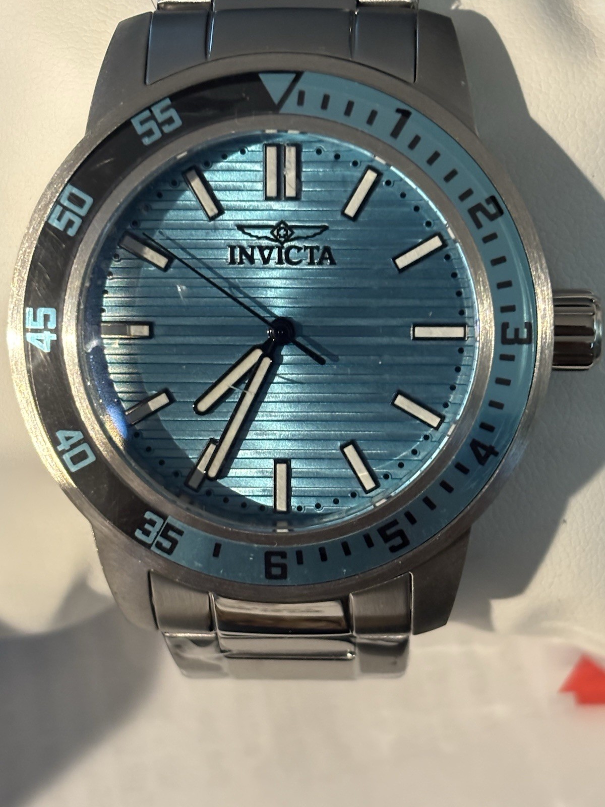 Invicta 45mm Quartz Specialty Tiff Blue On Full Stainless Steel Mens Bracelet