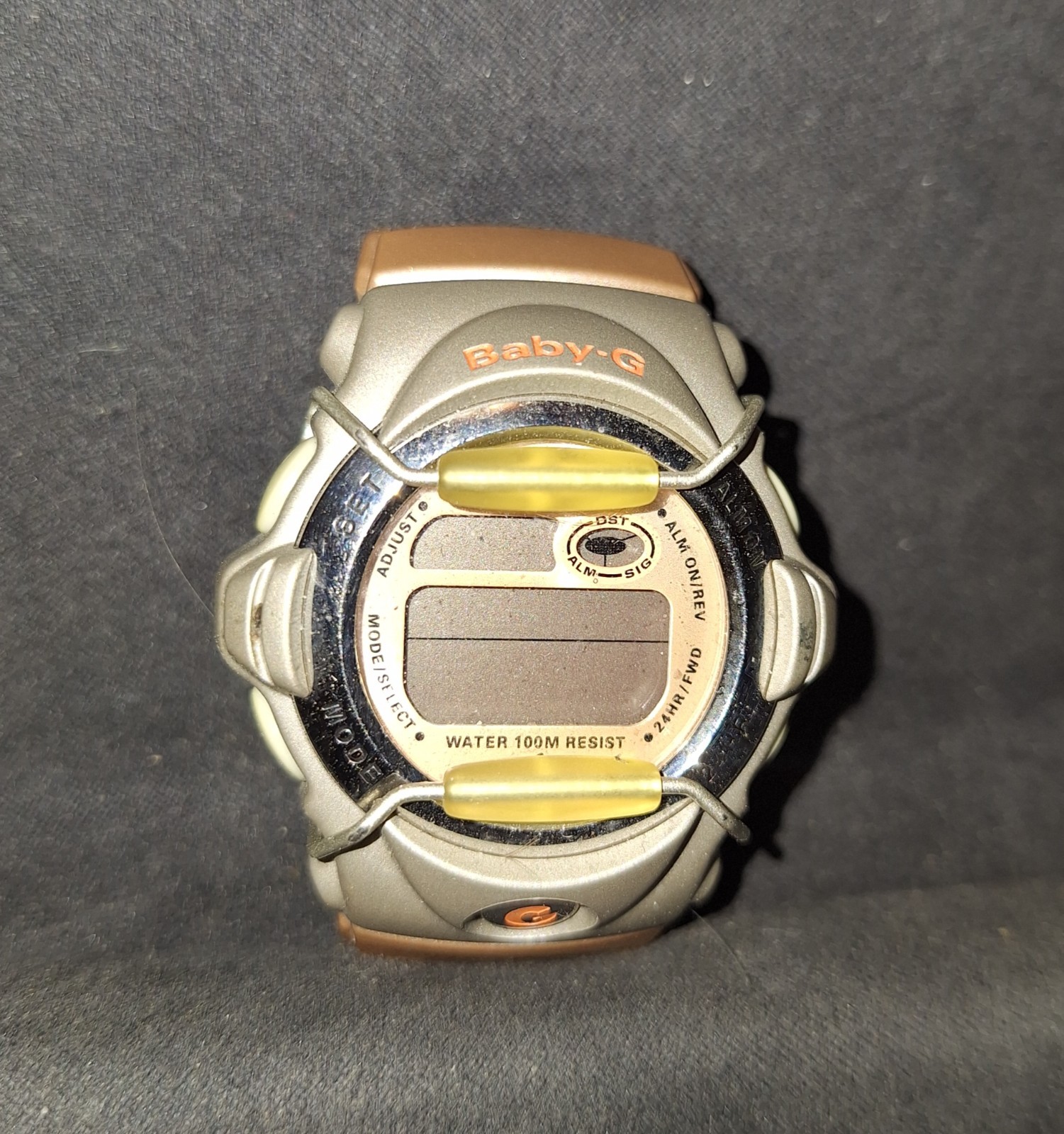 Casio Baby-G BG-162 Watch Women 42mm Gray Orange Alarm Chrono Digital
