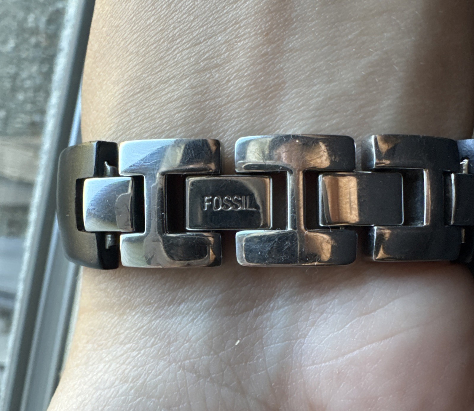 Fossil F2 Women’s Watch, ES-1555, Silver with Chocolate Brown Gemstones & Band.