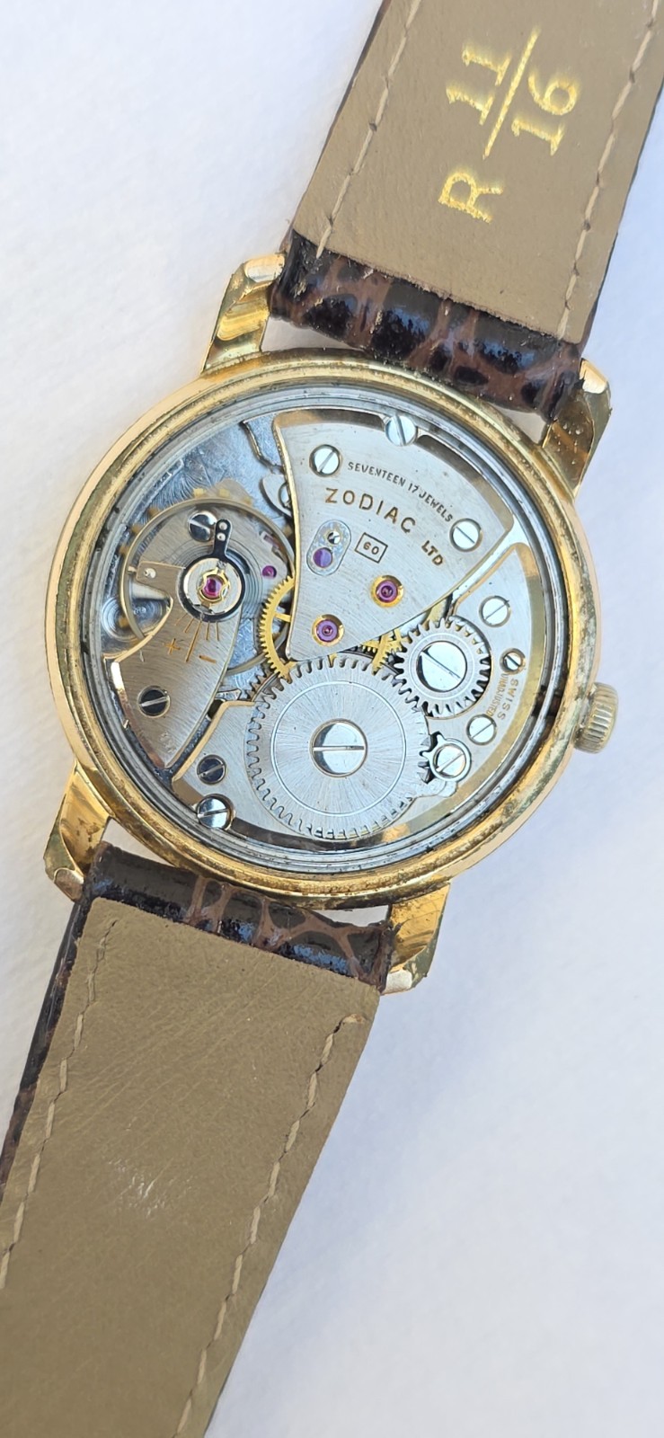 Vintage ZODIAC HERMETIC Standard Cal 60 Ref 764 Men’s 32mm Gold Plated Watch