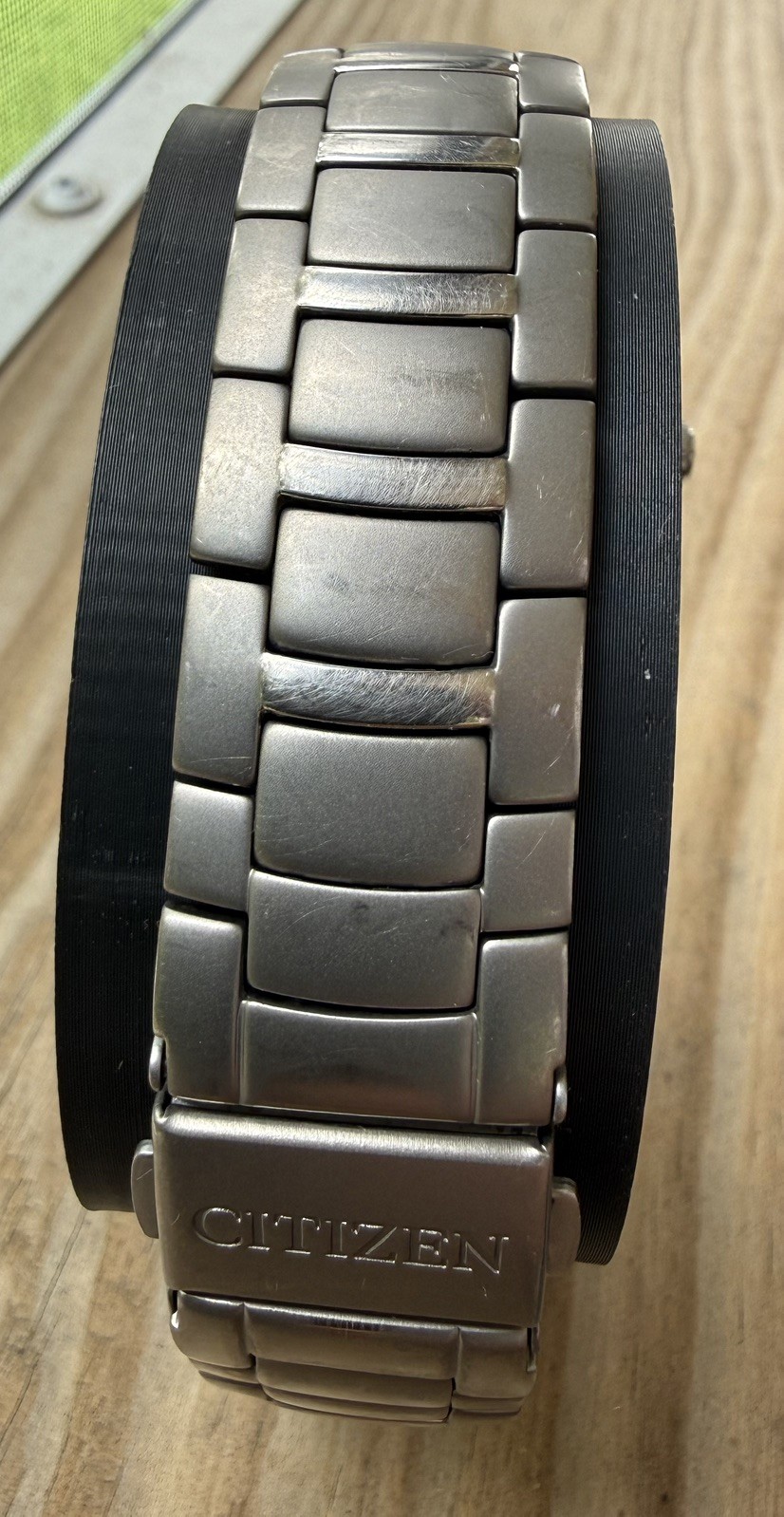 Citizen Eco-Drive Titanium WR100 Watch 37mm Blue Dial Solar Date E111-K006350