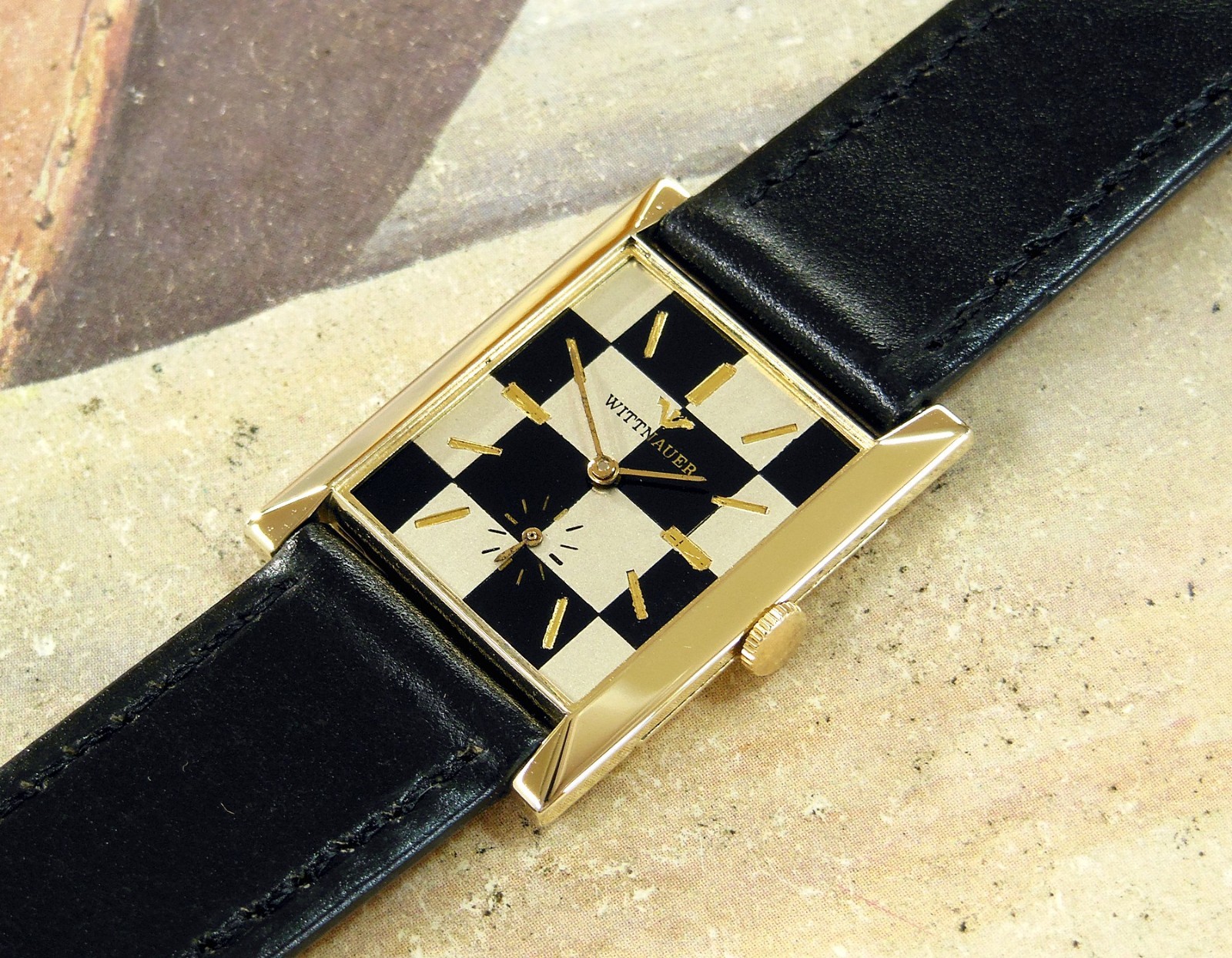 1960’s Vintage WITTNAUER, Stunning SILVER / BLACK Dial, Serviced, WARRANTY
