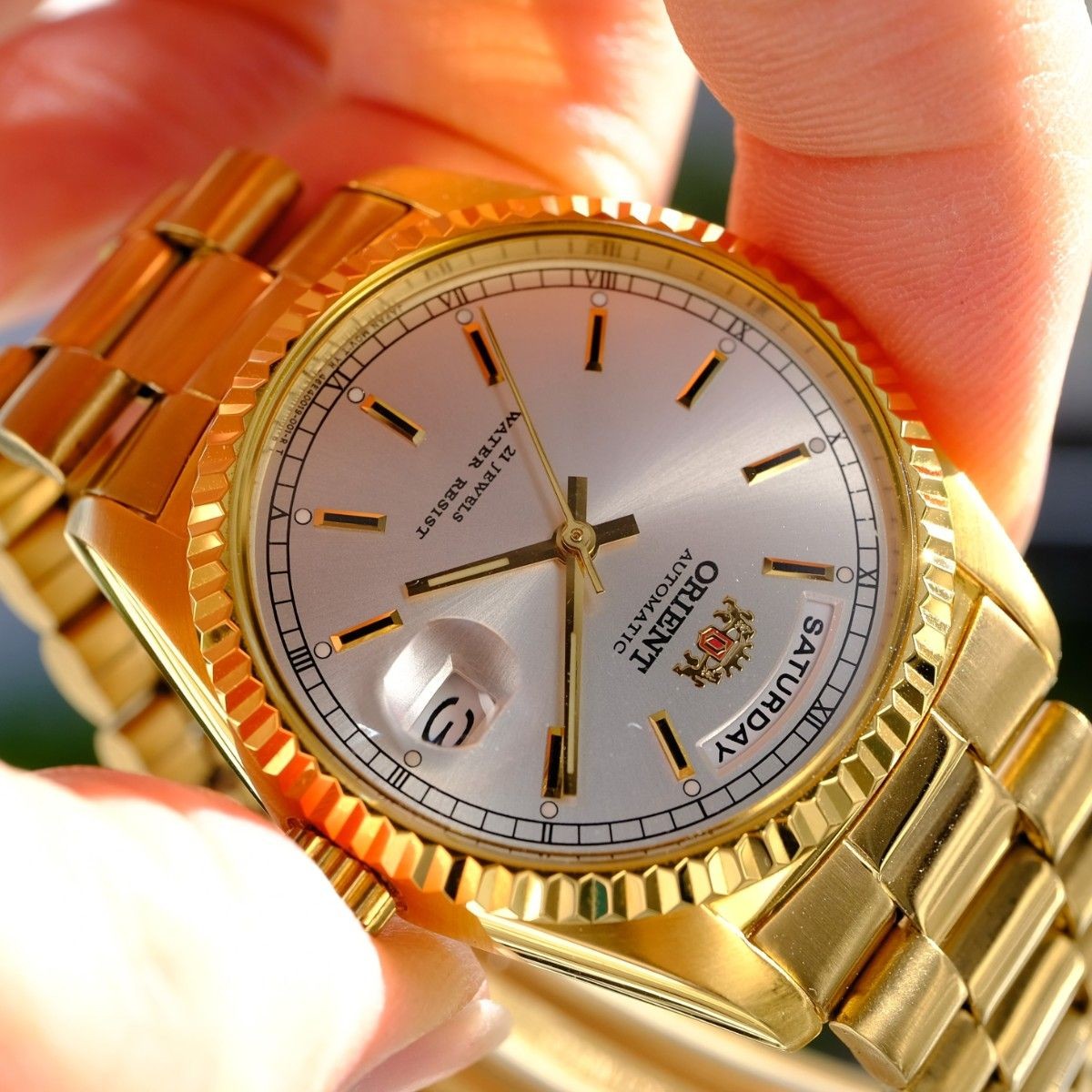 ORIENT President FEV03002WY Automatic Men’s Day-Date Watch Rare