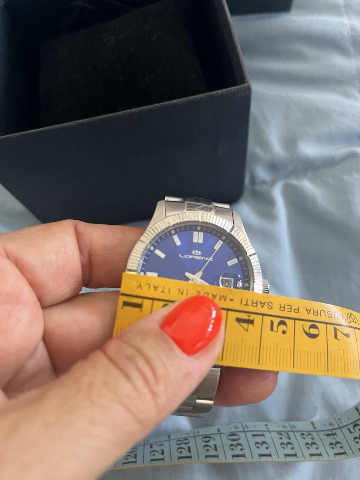 Lorenz LZ26978EE Silver/Blue Dial Men’s Wrist Watch With Box