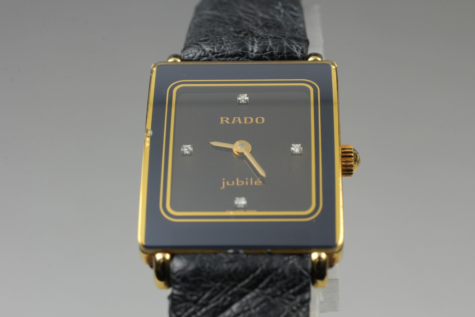 RADO JUbile 4Stone 153.3606.2 Ceramic Black/Gold Quartz Ladies Watch From JAPAN
