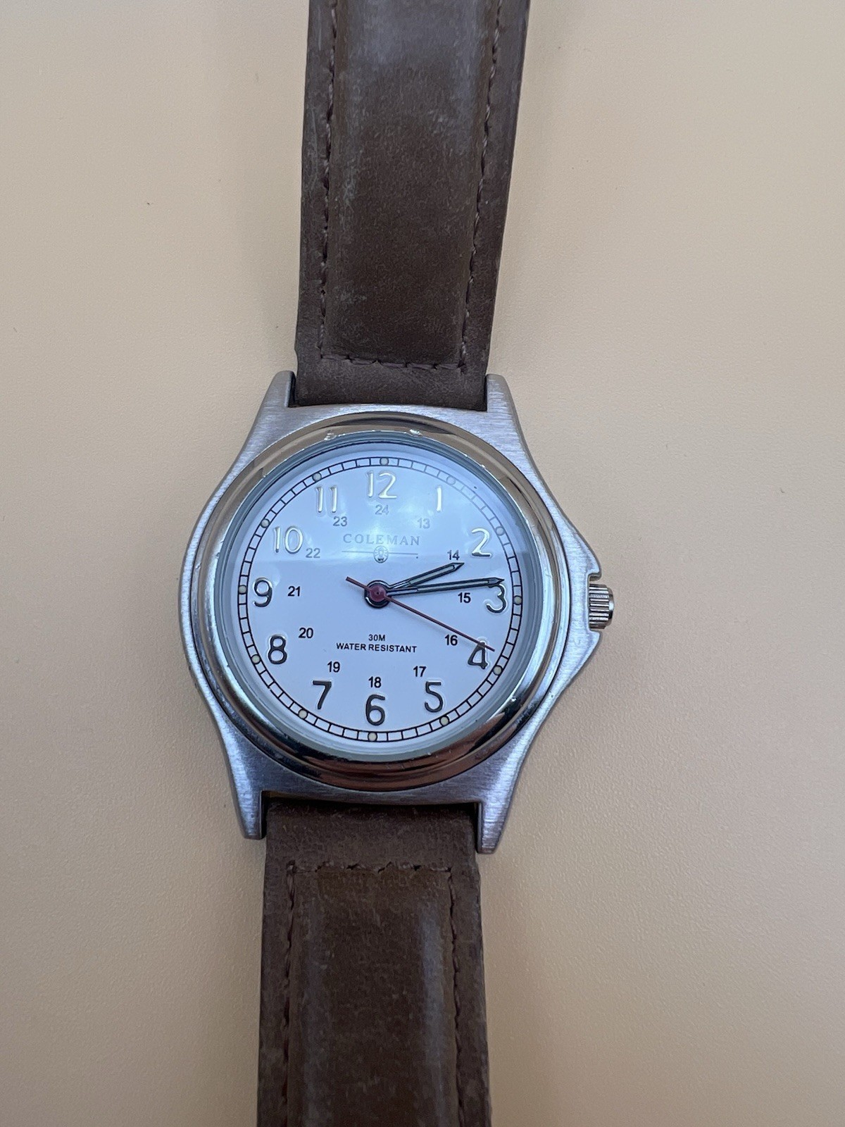 Coleman Quartz Watch Brown Leather & Speidel Quartz Watch Black Rubber Band