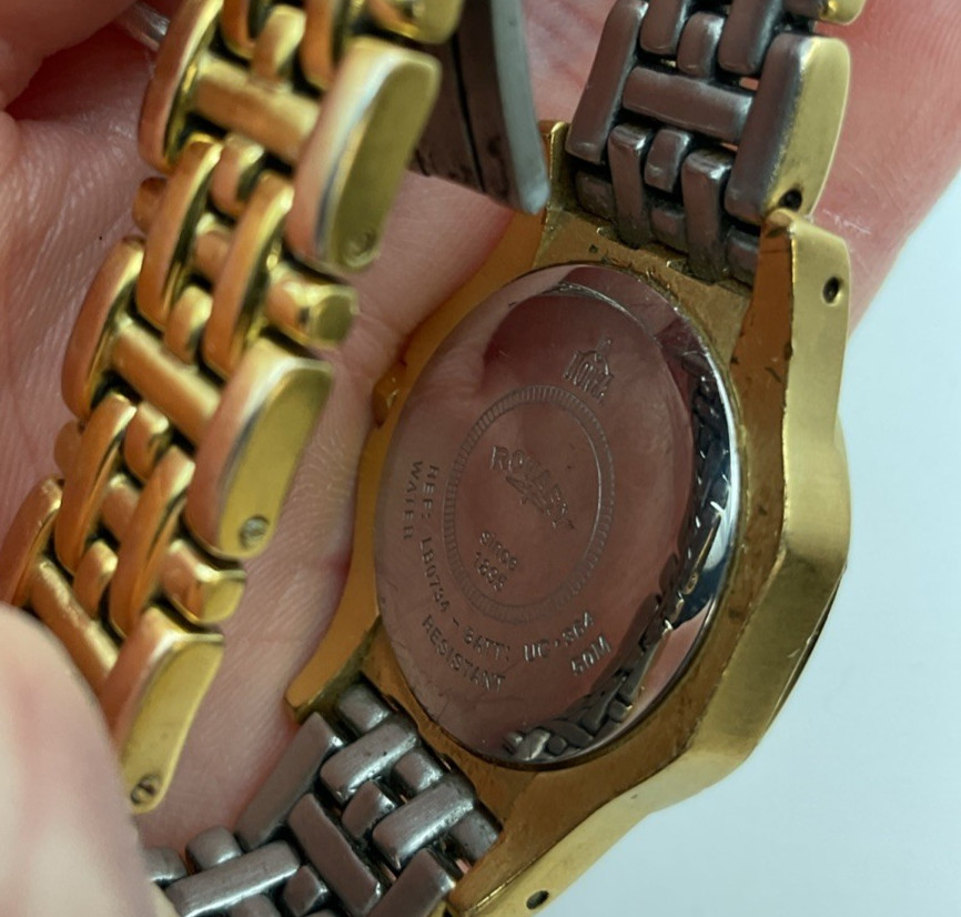 Rotary Sapphire Gold-Plated Stainless Steel Ladies Wrist Watch Vintage