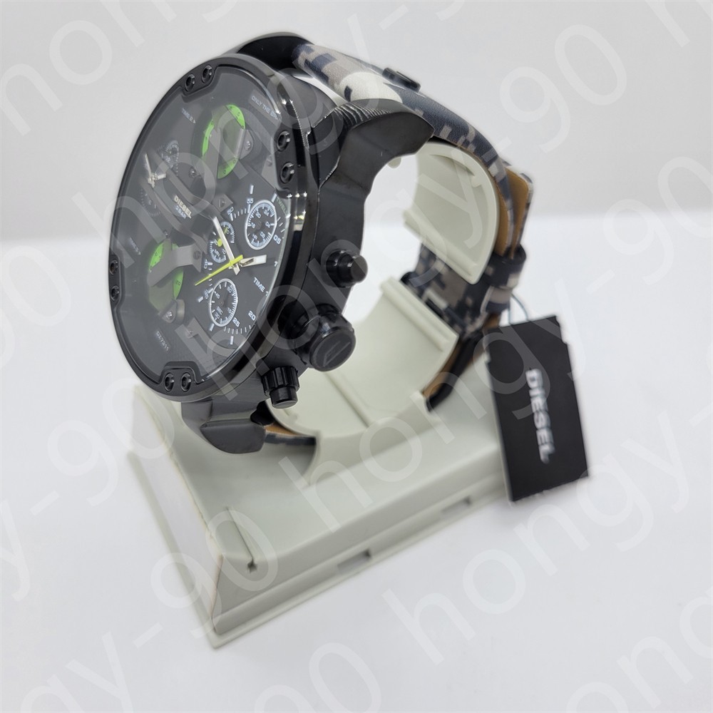 Diesel DZ7311 Mr.Daddy 2.0 Black Chronograph Multicolor Leather Band Men’s Watch