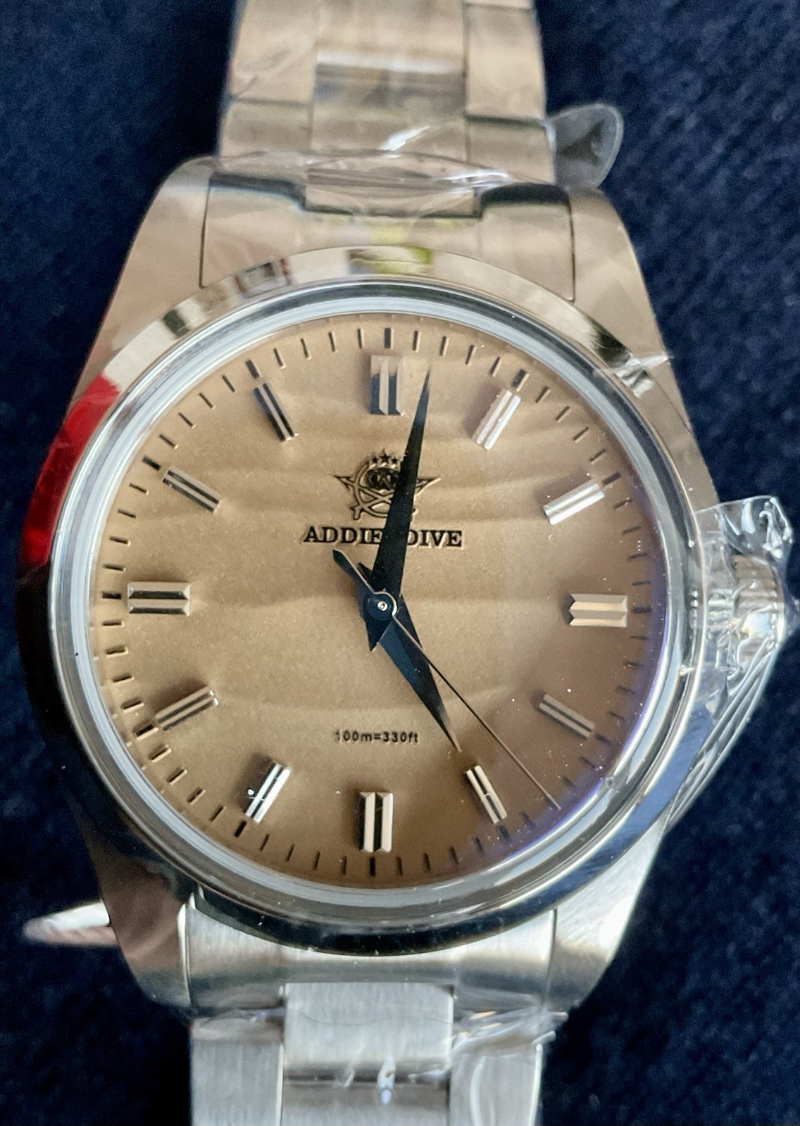 Brand New Tan Addiesdive Sand Dial Watch w Original Box/Papers Tool