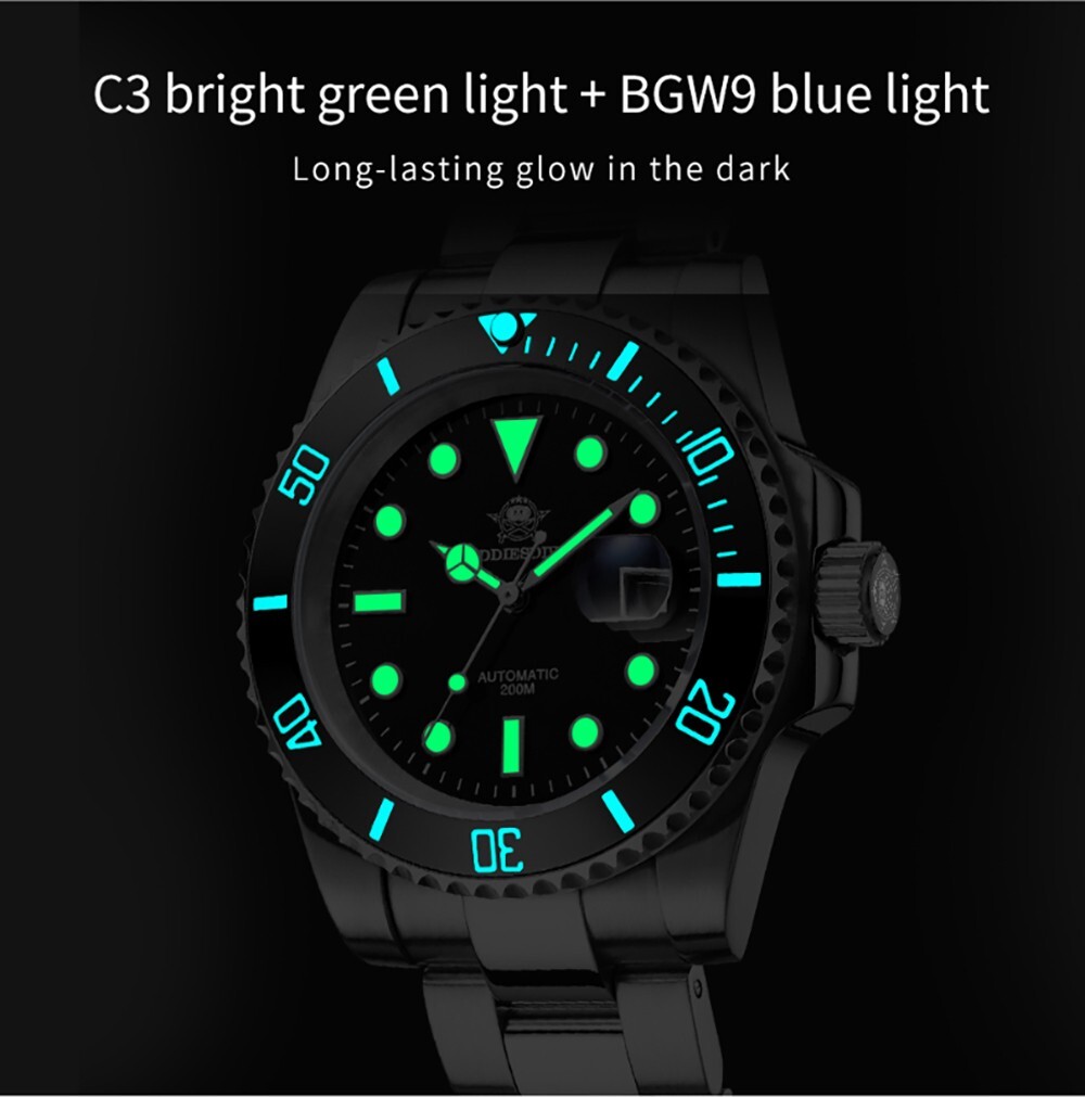 ADDIESDIVE Black 200M Diver Watch Automatic Citizen Miyota Sapphire Luminous New
