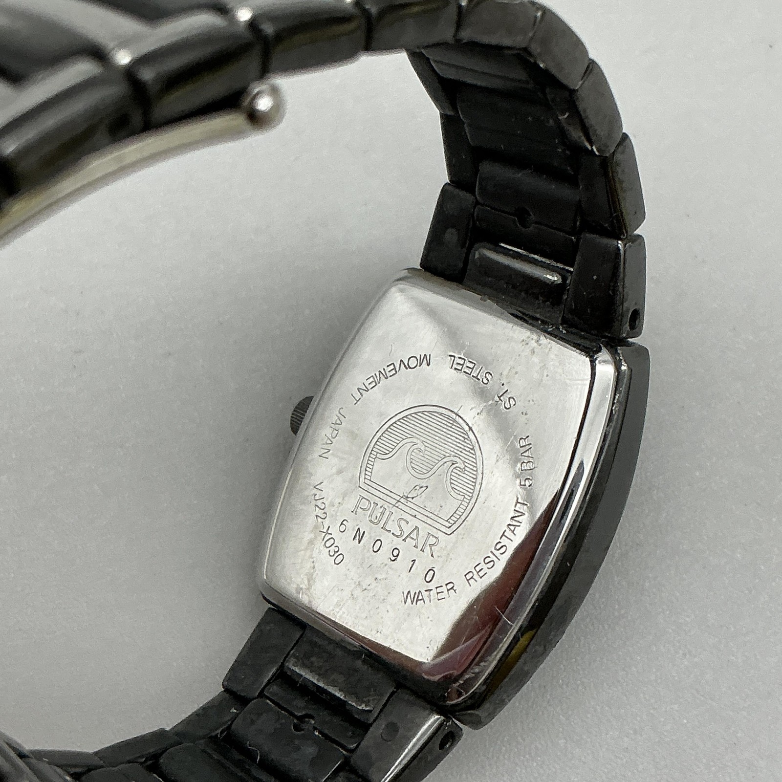 Pulsar VJ22-X030 Womens Watch 23mm Black Dial Date Black Bracelet New Battery 6″