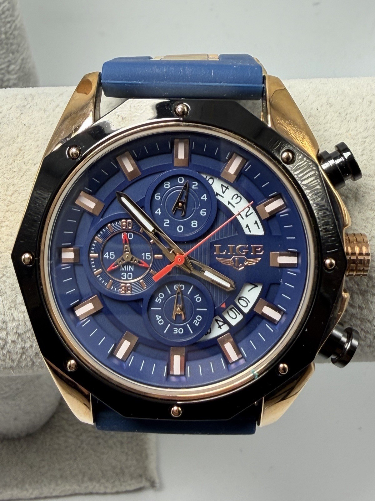 Lige For Dream 6181WM1 New Battery 1853 Mens Watch 48MM 8.5″ Silicone Band